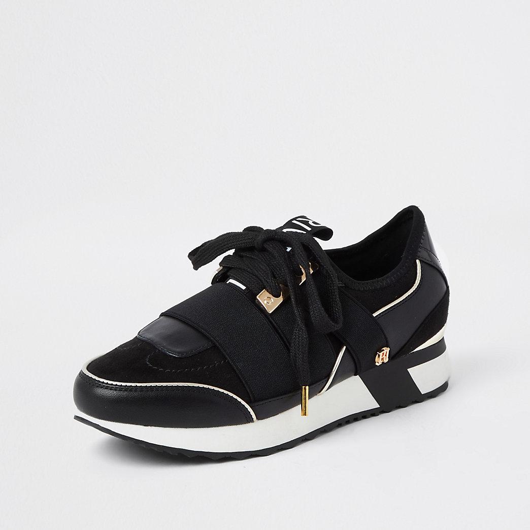 womens black trainers river island