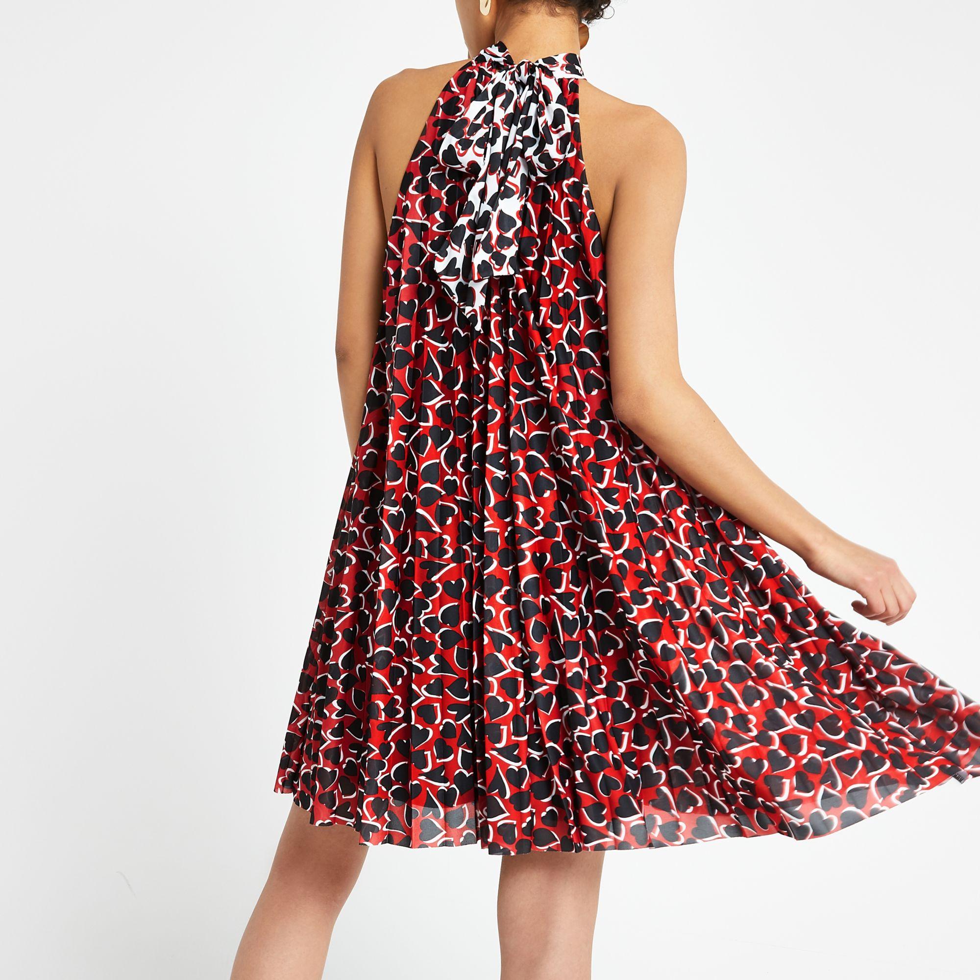 white halter neck swing dress