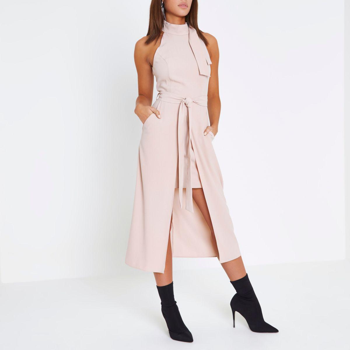 river island pink midi dress