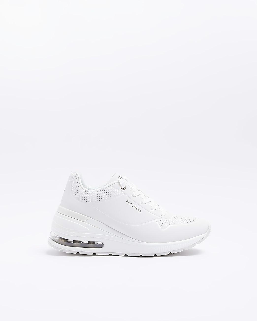 Skechers River Island Million Air Elevated Trainers in White | Lyst