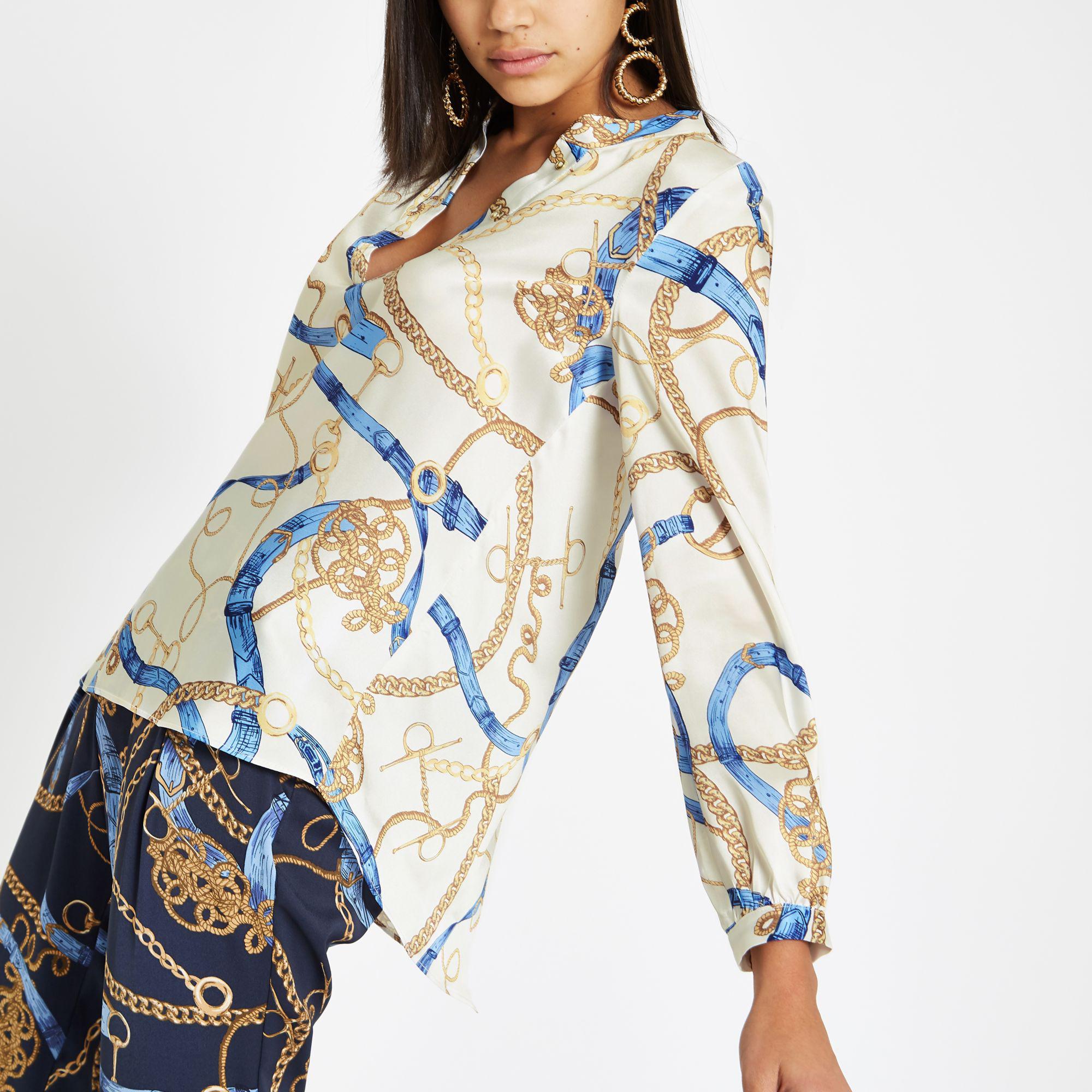 River Island Chain Print Split Back 