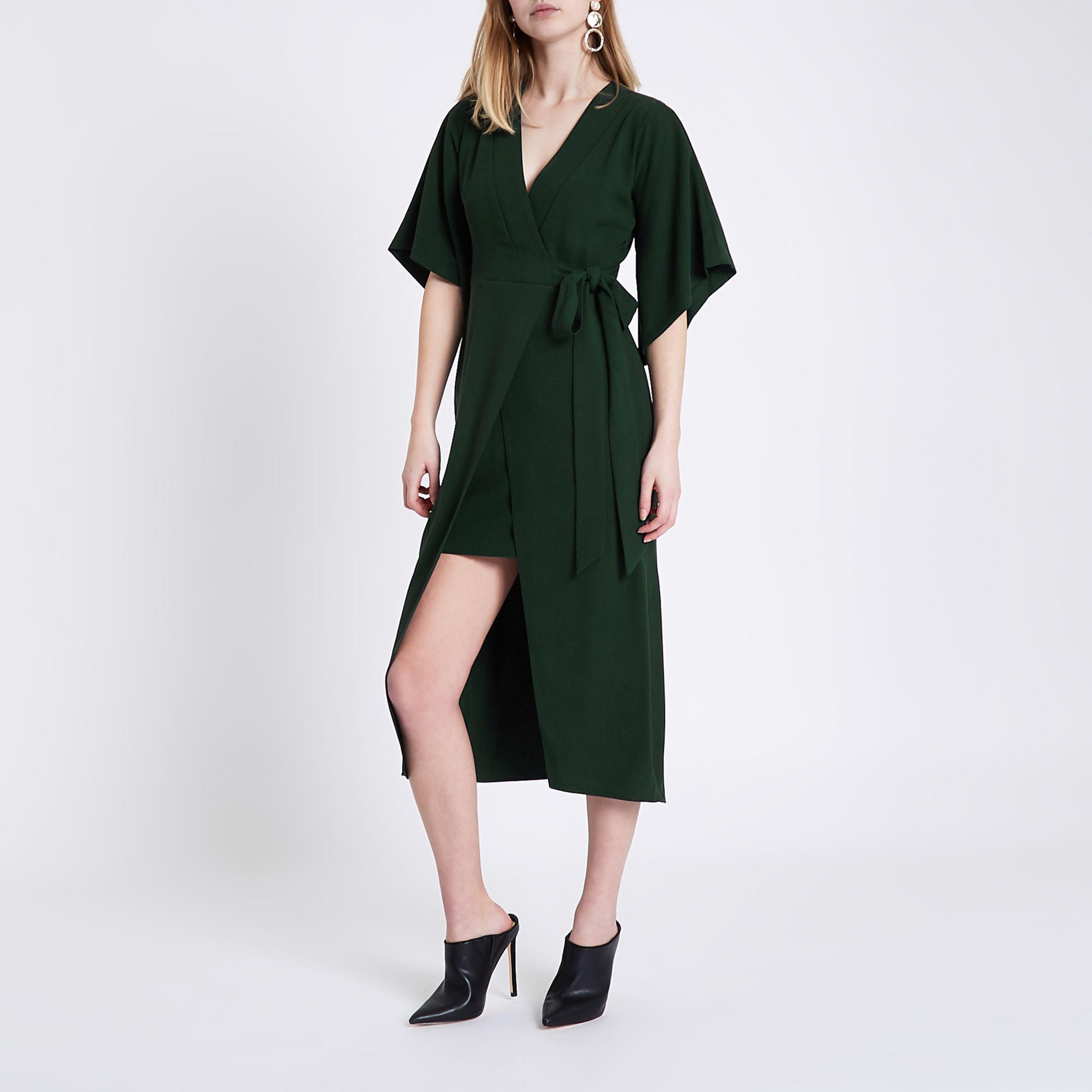 macy's calvin klein green dress