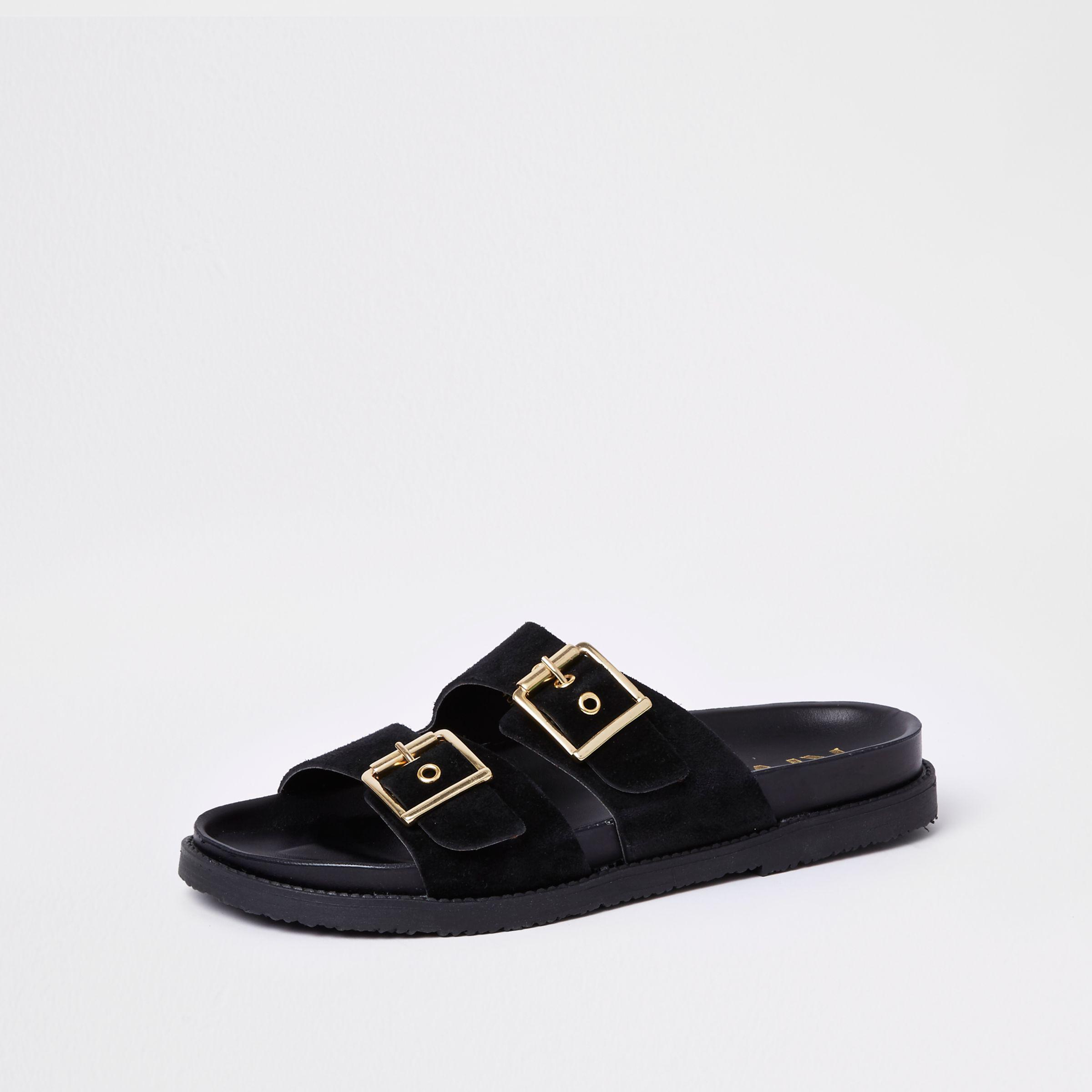 buckle mule sandals