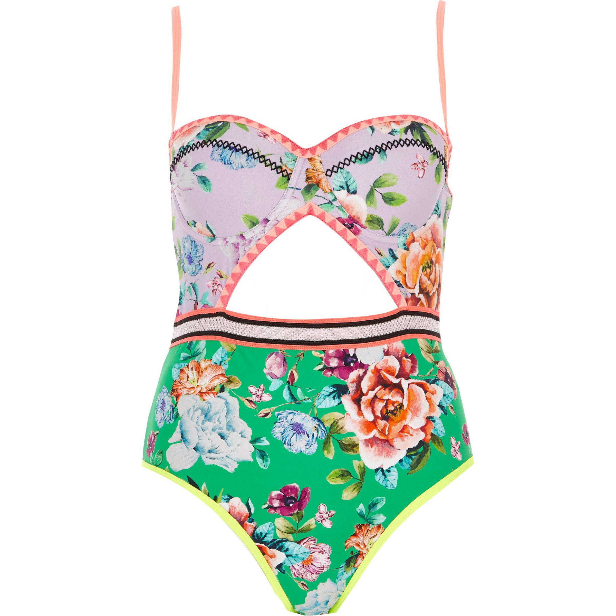river island floral swimsuit