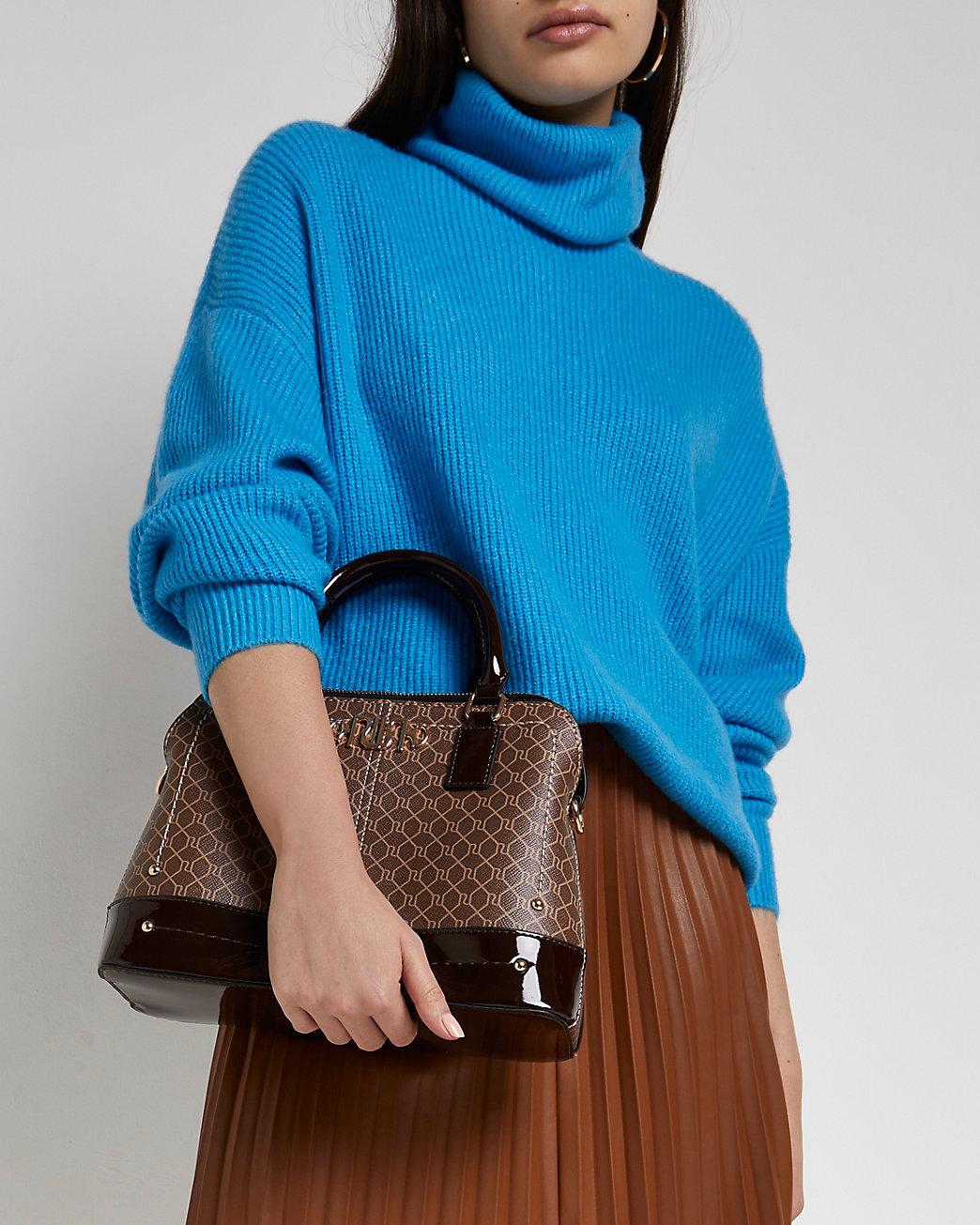 brown monogram river island bolsa
