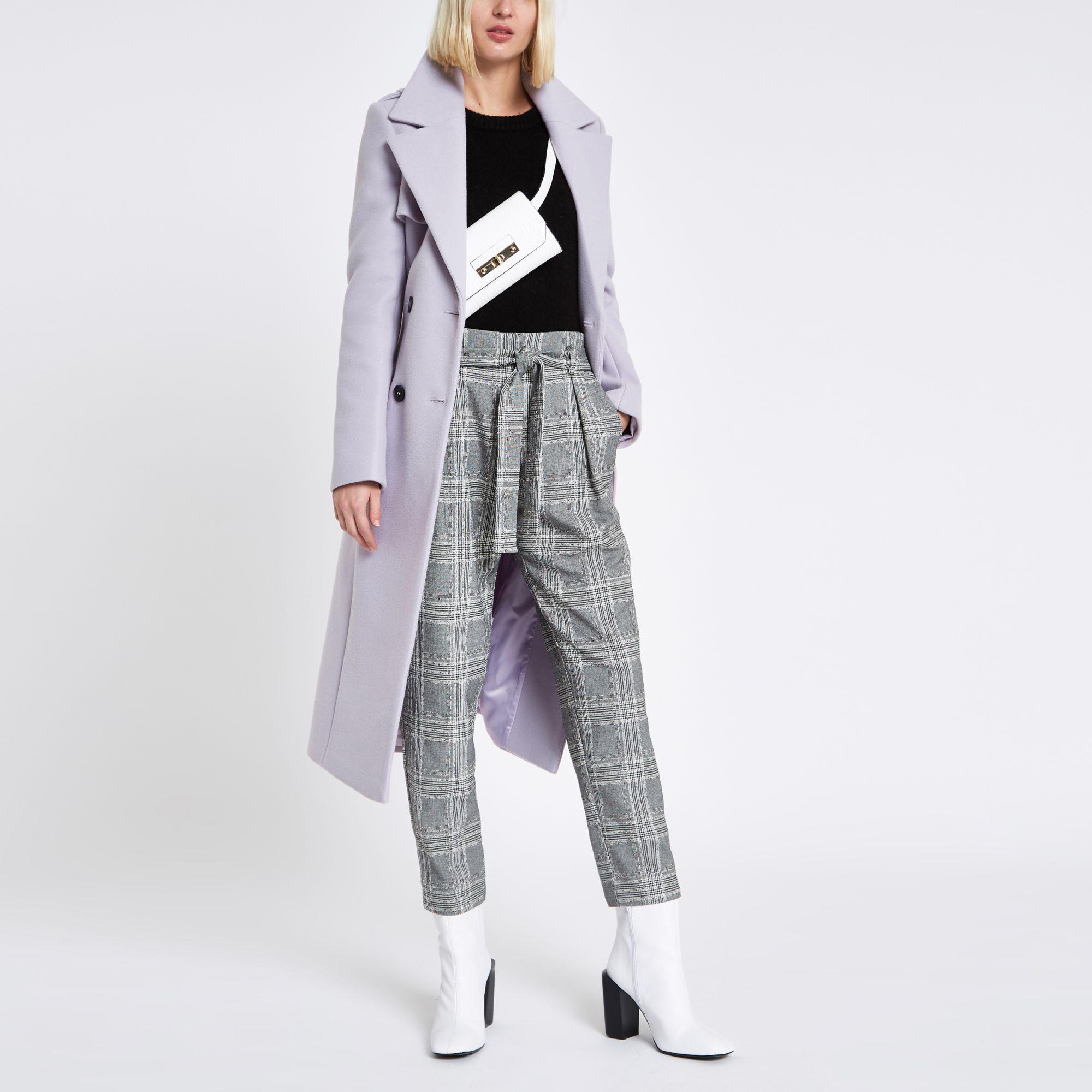 River Island Light Belted Trench Coat In Purple Lyst River Island Light Belted Trench Coat, Light Purple Trench Coats