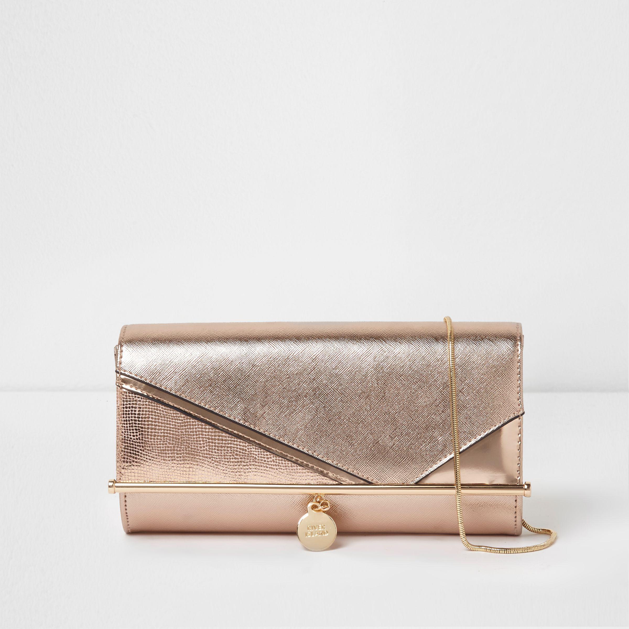 yellow clutch bag river island