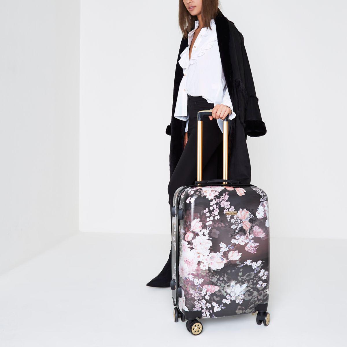 Floral cheap hard suitcase