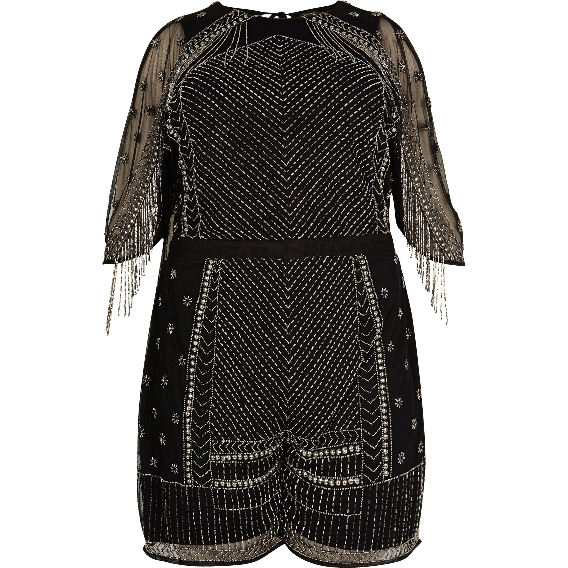 river island embellished playsuit