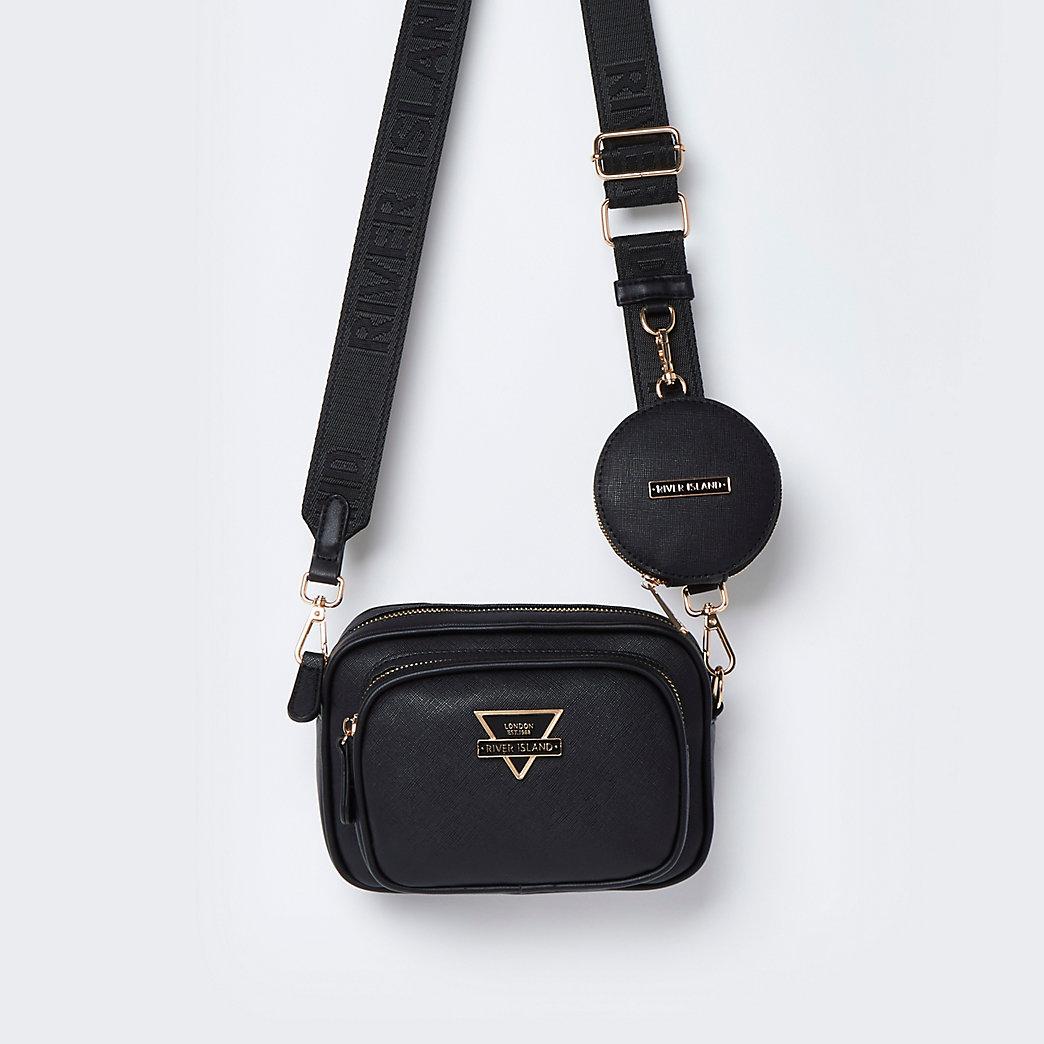 River Island Ri Camera Bag With Mini Pouch in Black | Lyst