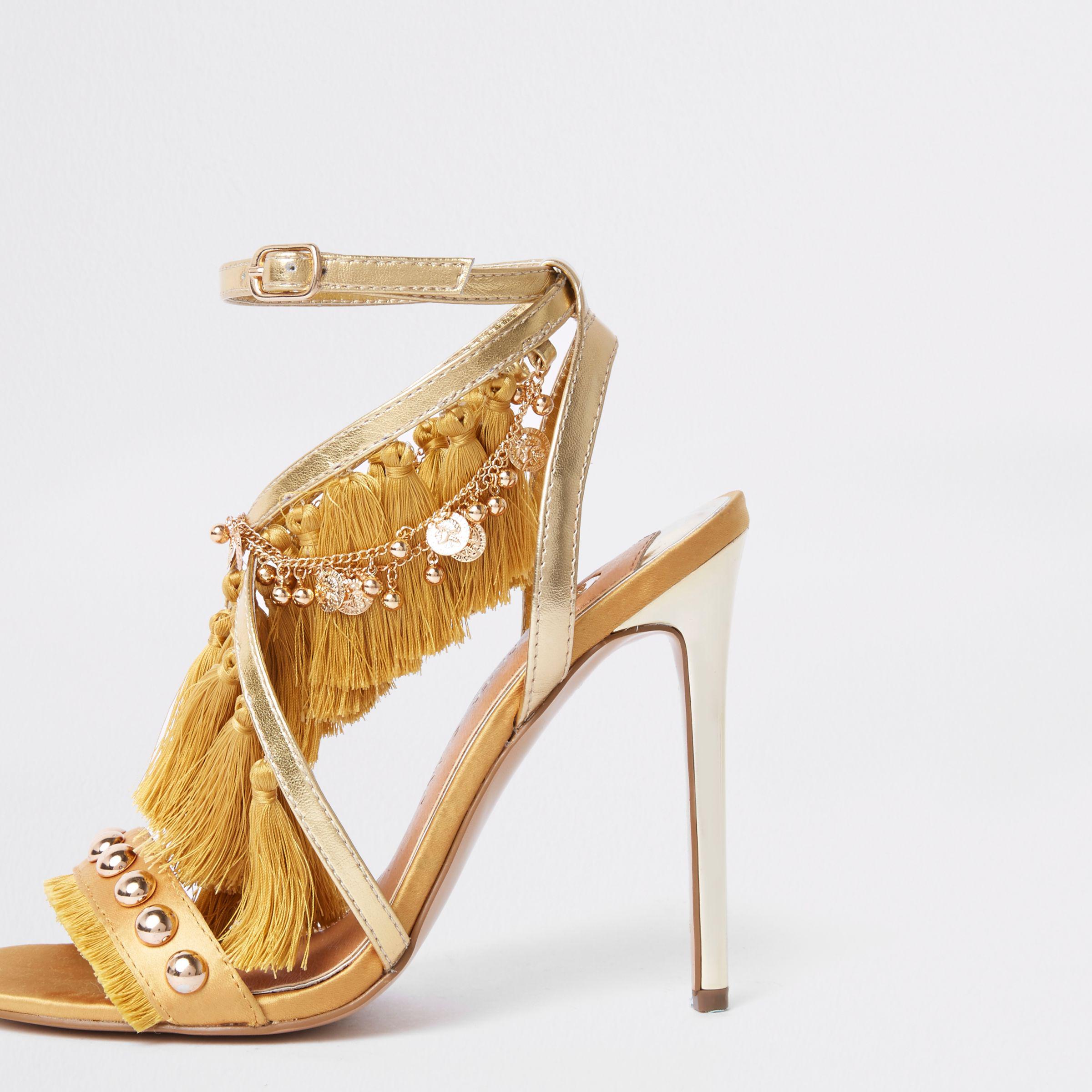 gold tone heels