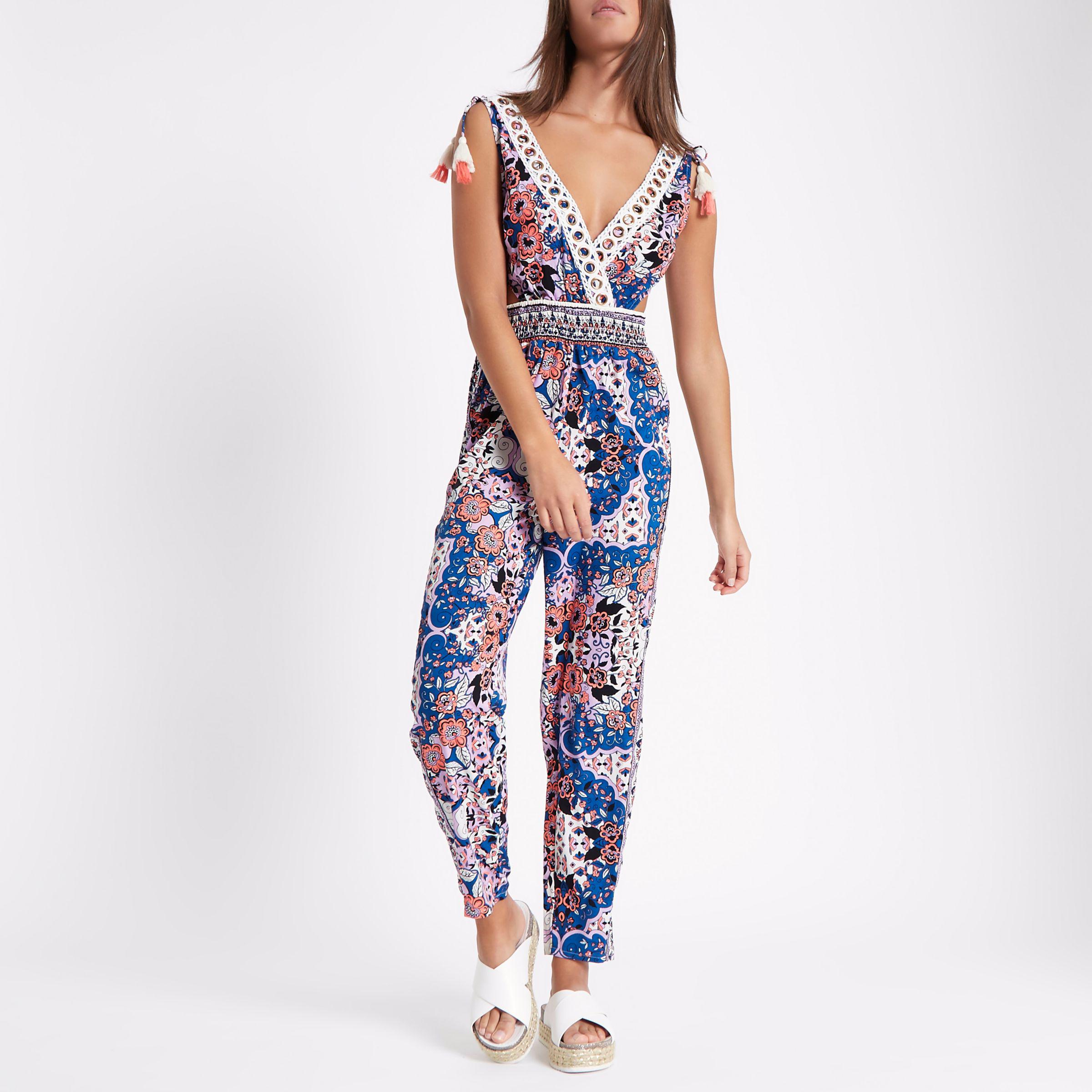 river island blue jumpsuit