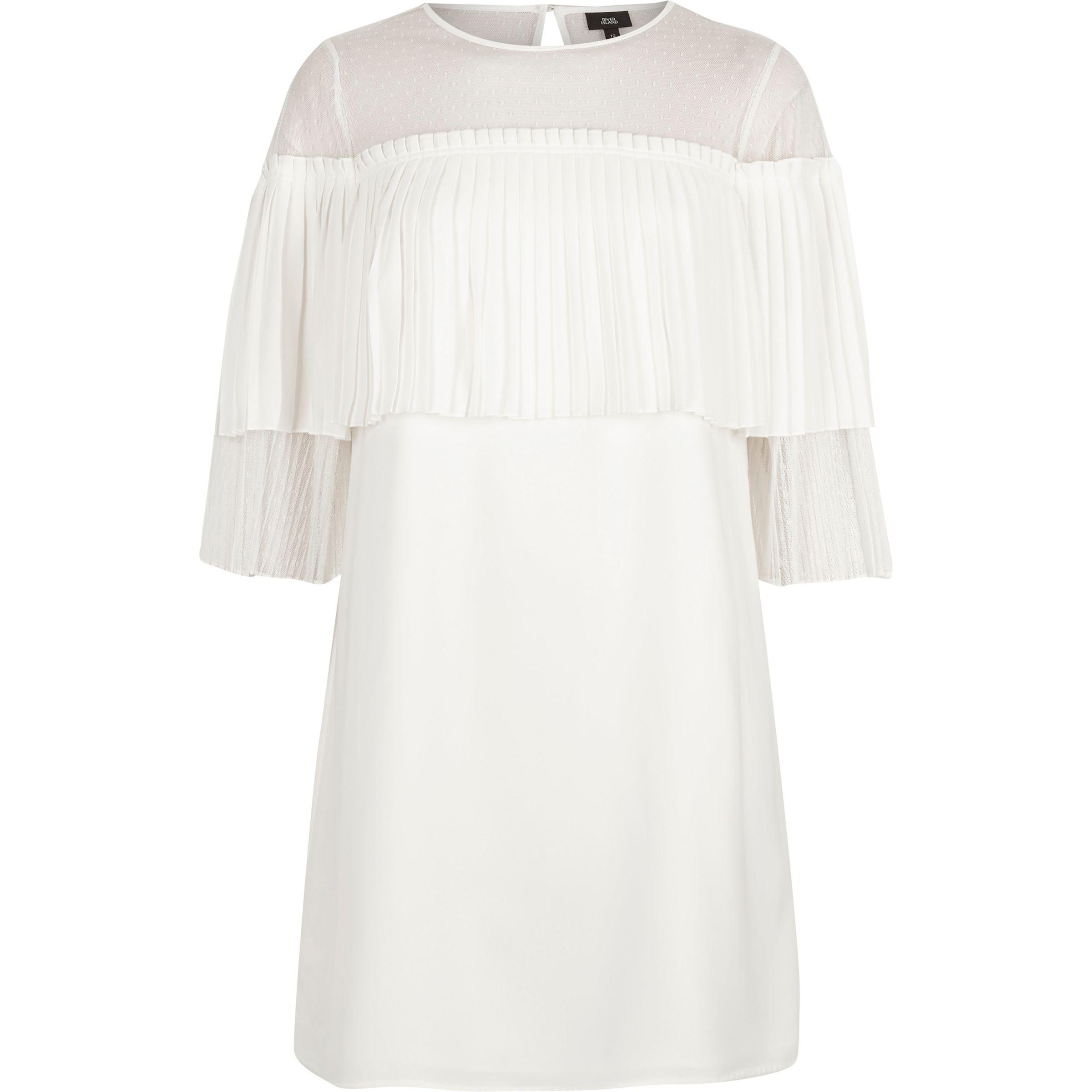 river island black and white pleated dress