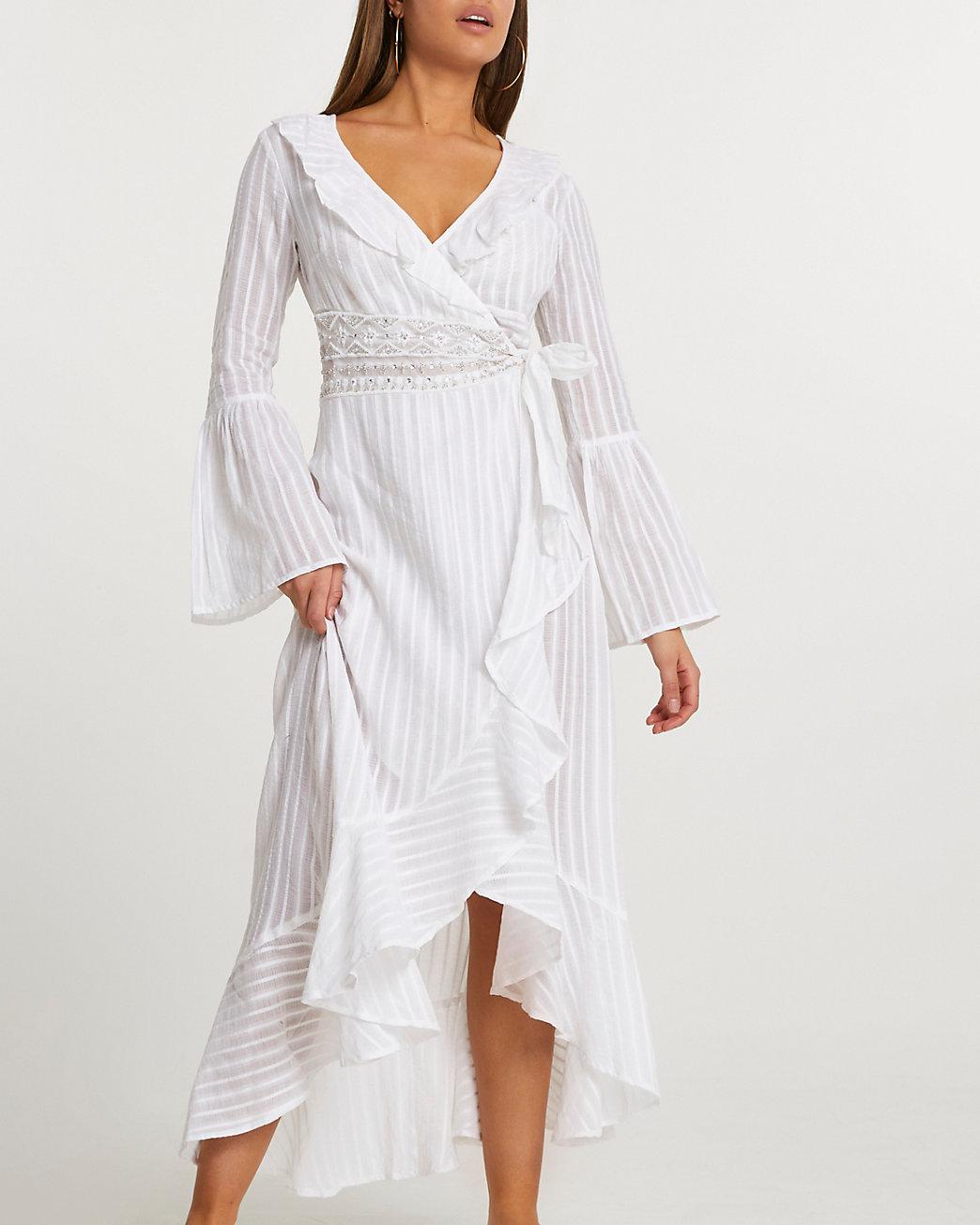 beach kaftan white