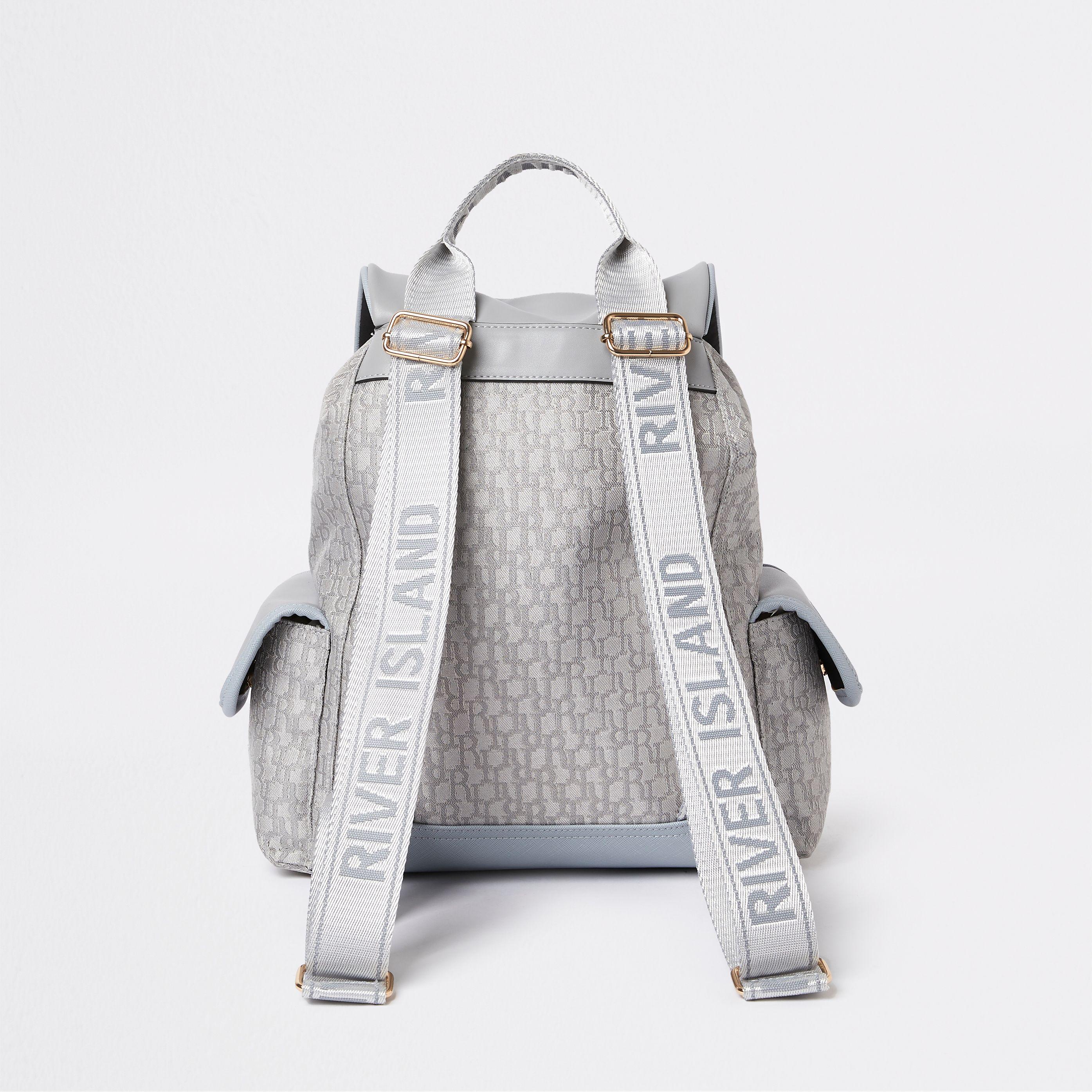 river island monogram bolsa grey
