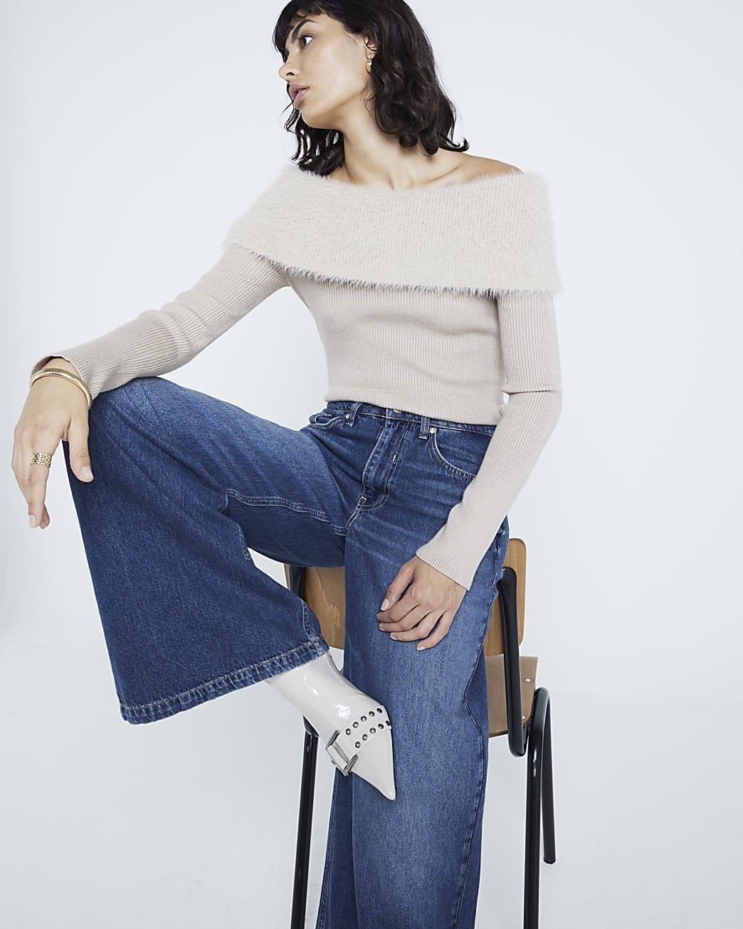 River island off the shoulder jumper hotsell