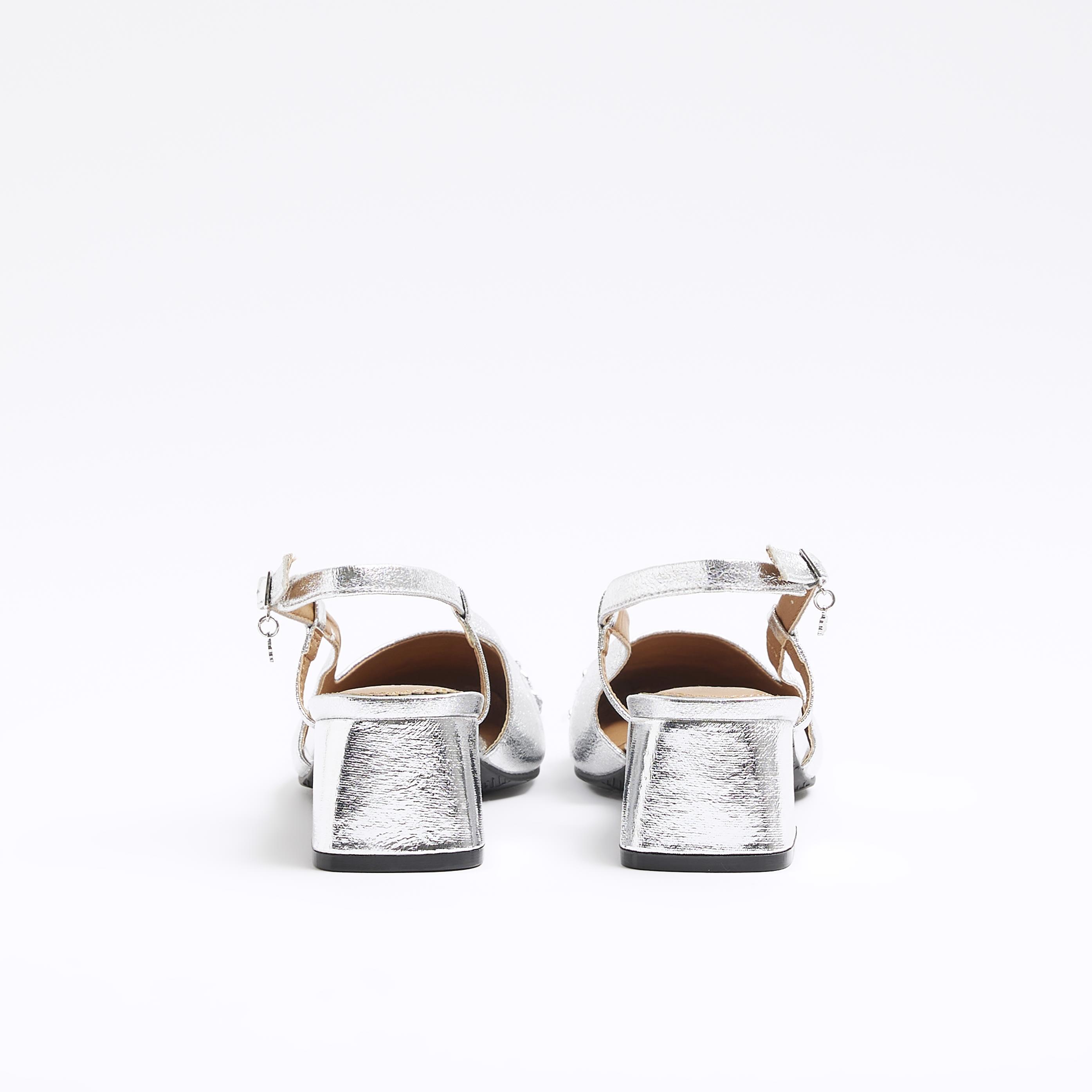 Silver shoes shop river island