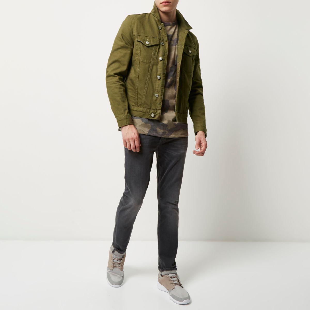 dark green jeans jacket