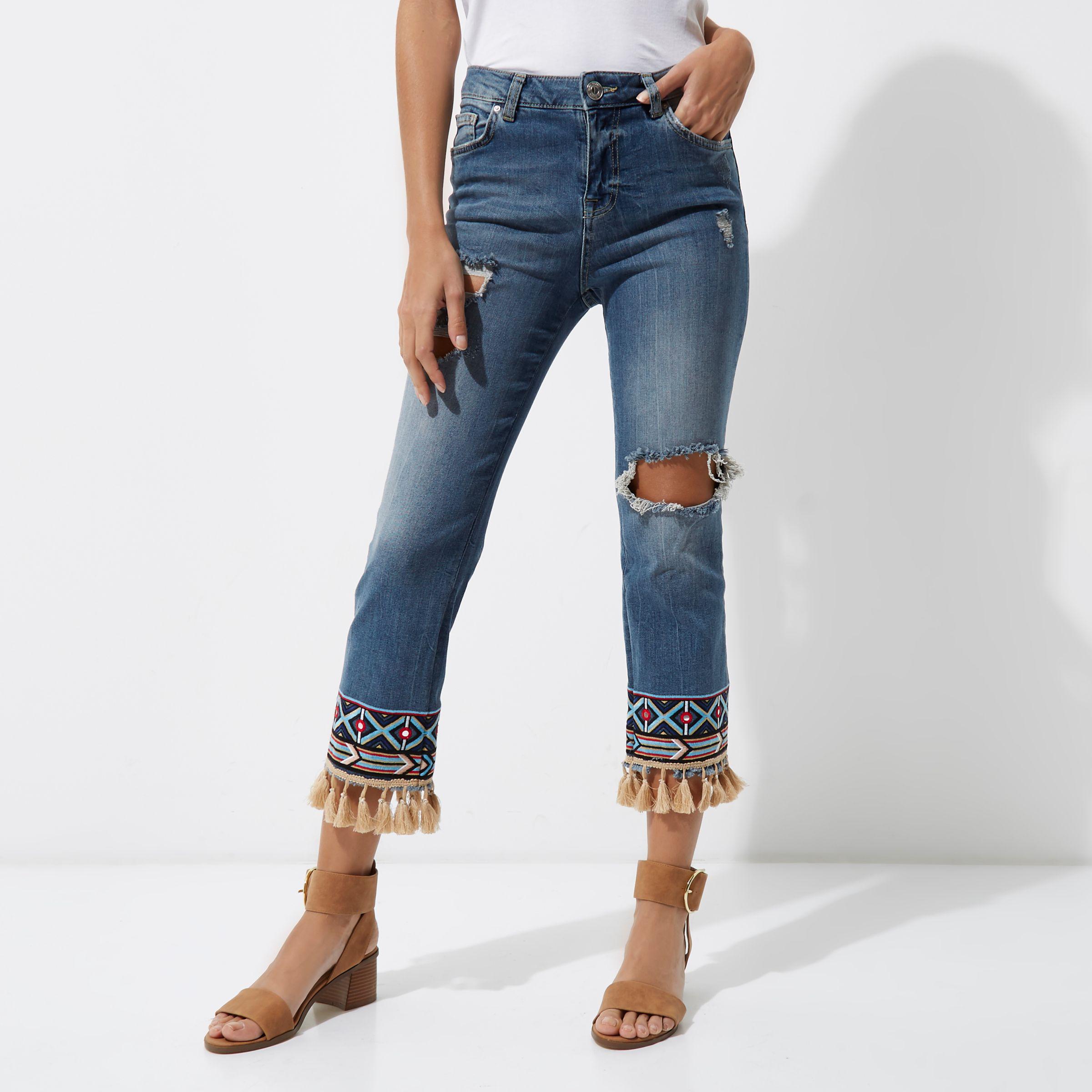 tassel hem jeans