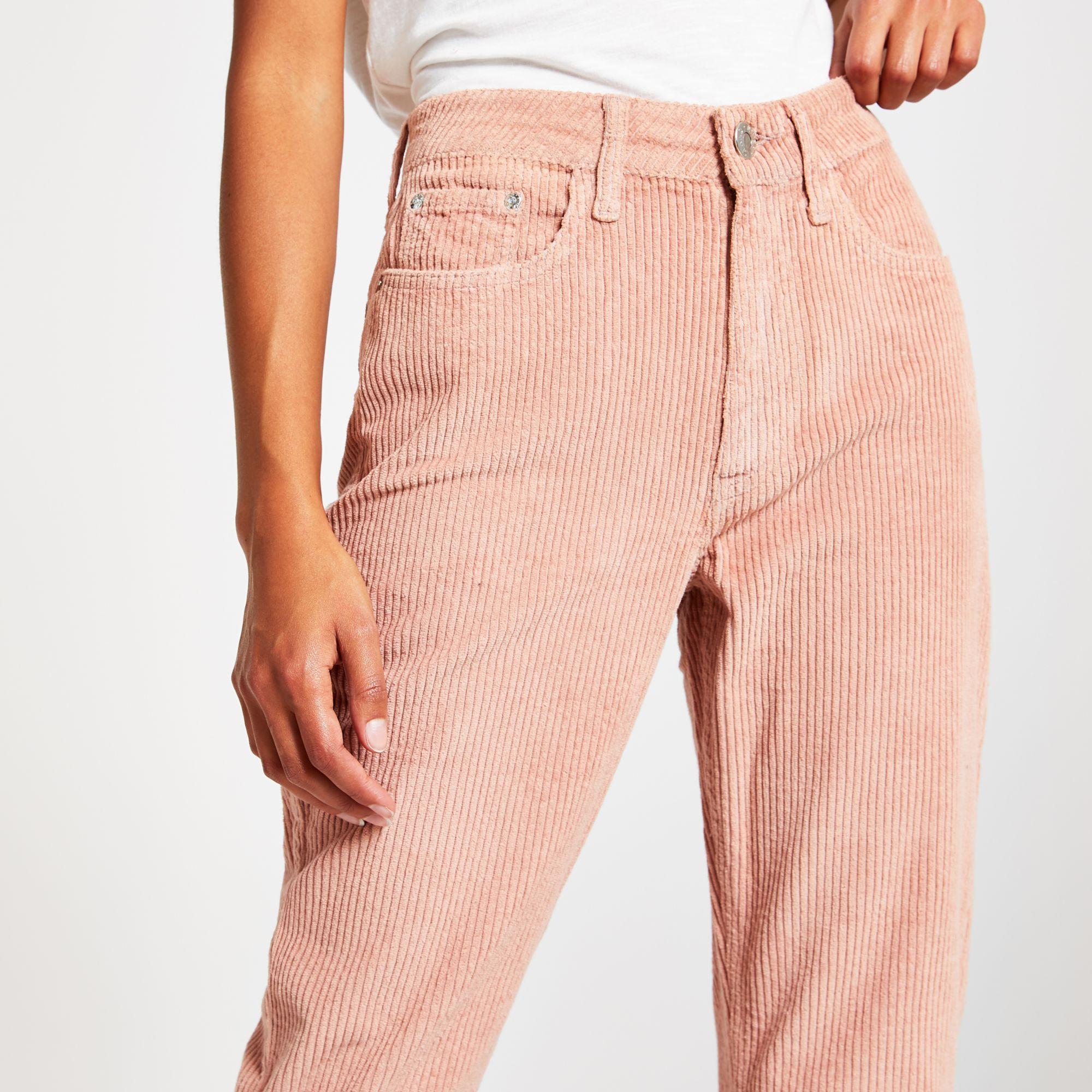 River Island Denim Light Pink Cord Mom Jeans Lyst