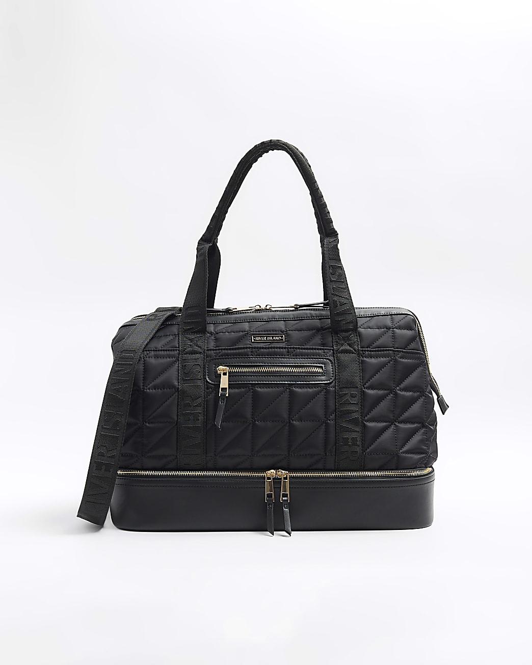 River Island Quilted Travel Bag in Black Lyst
