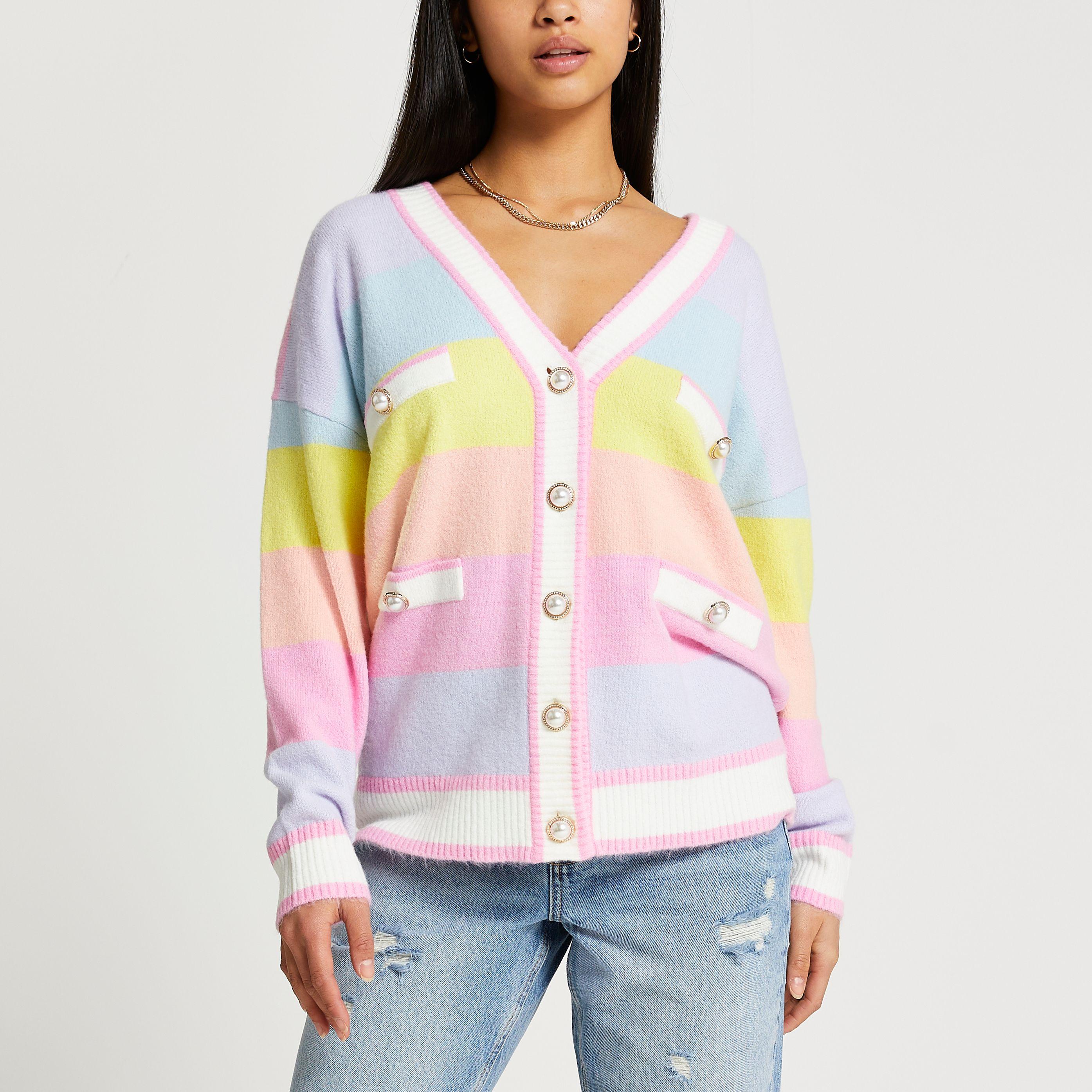 Pastel striped cardigan discount