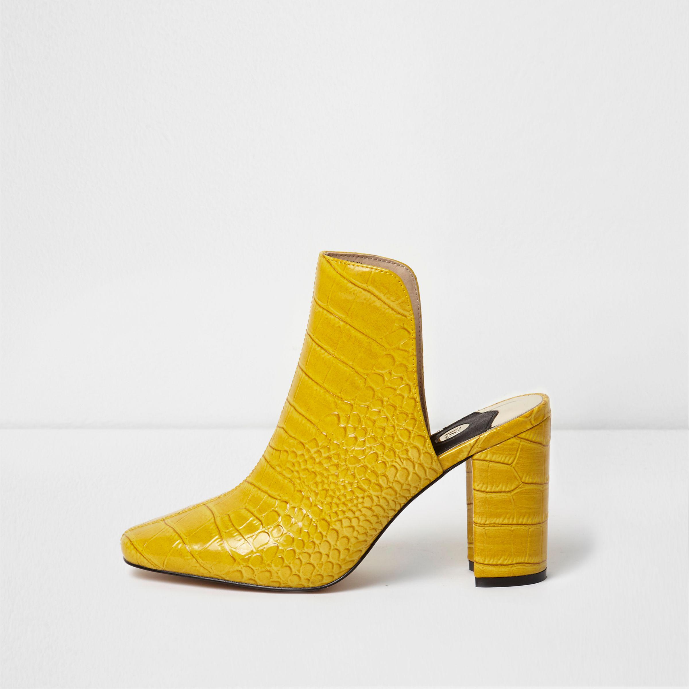 yellow croc heels