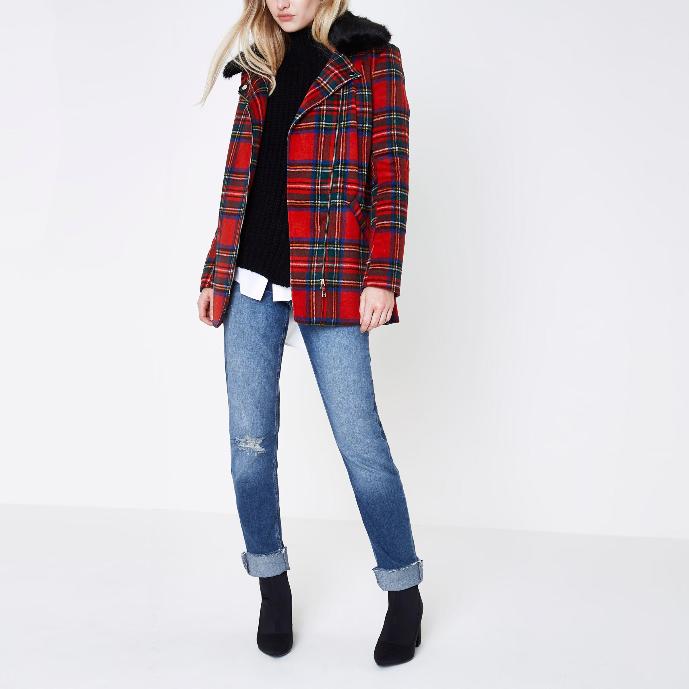 river island red coat