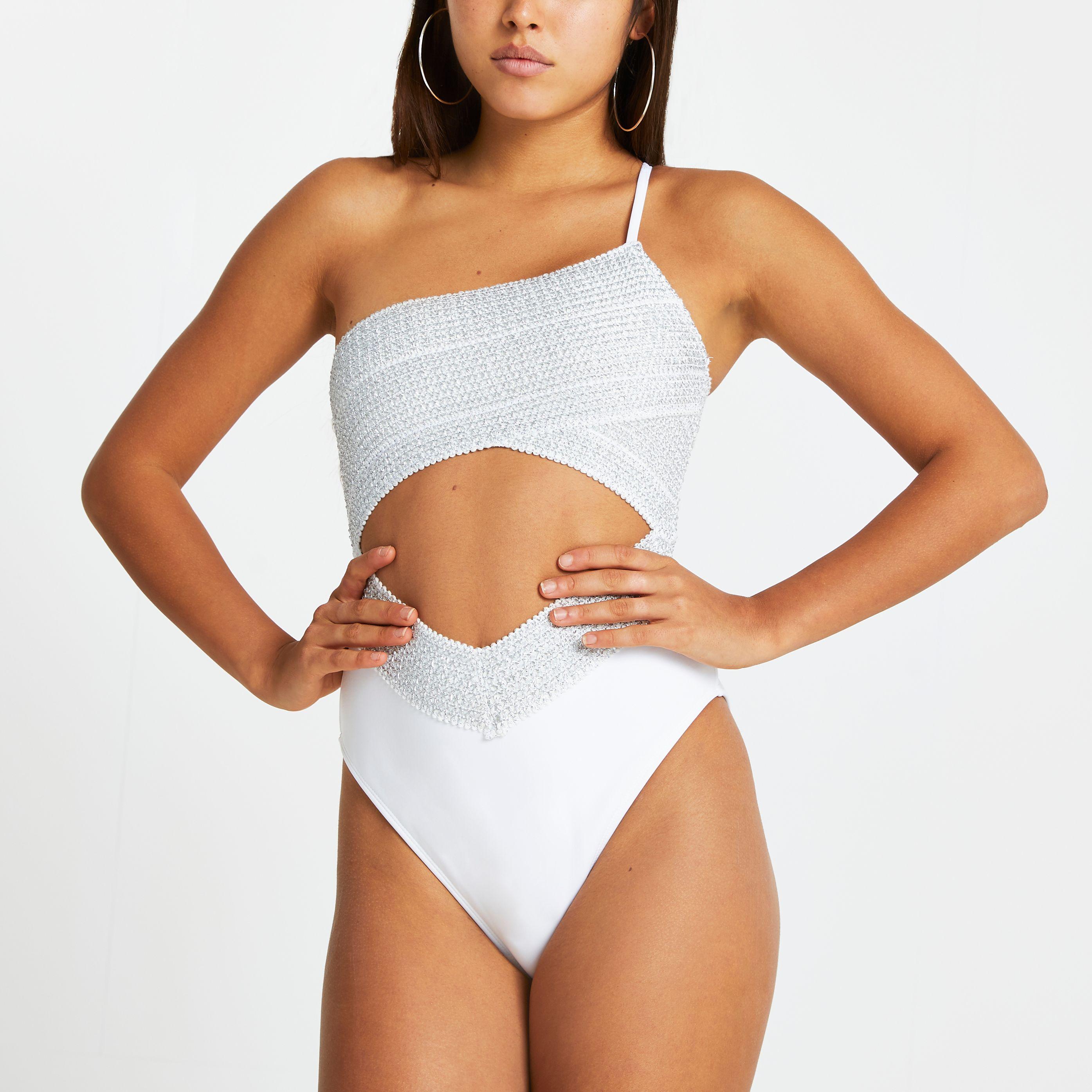 White One Shoulder Swimsuit