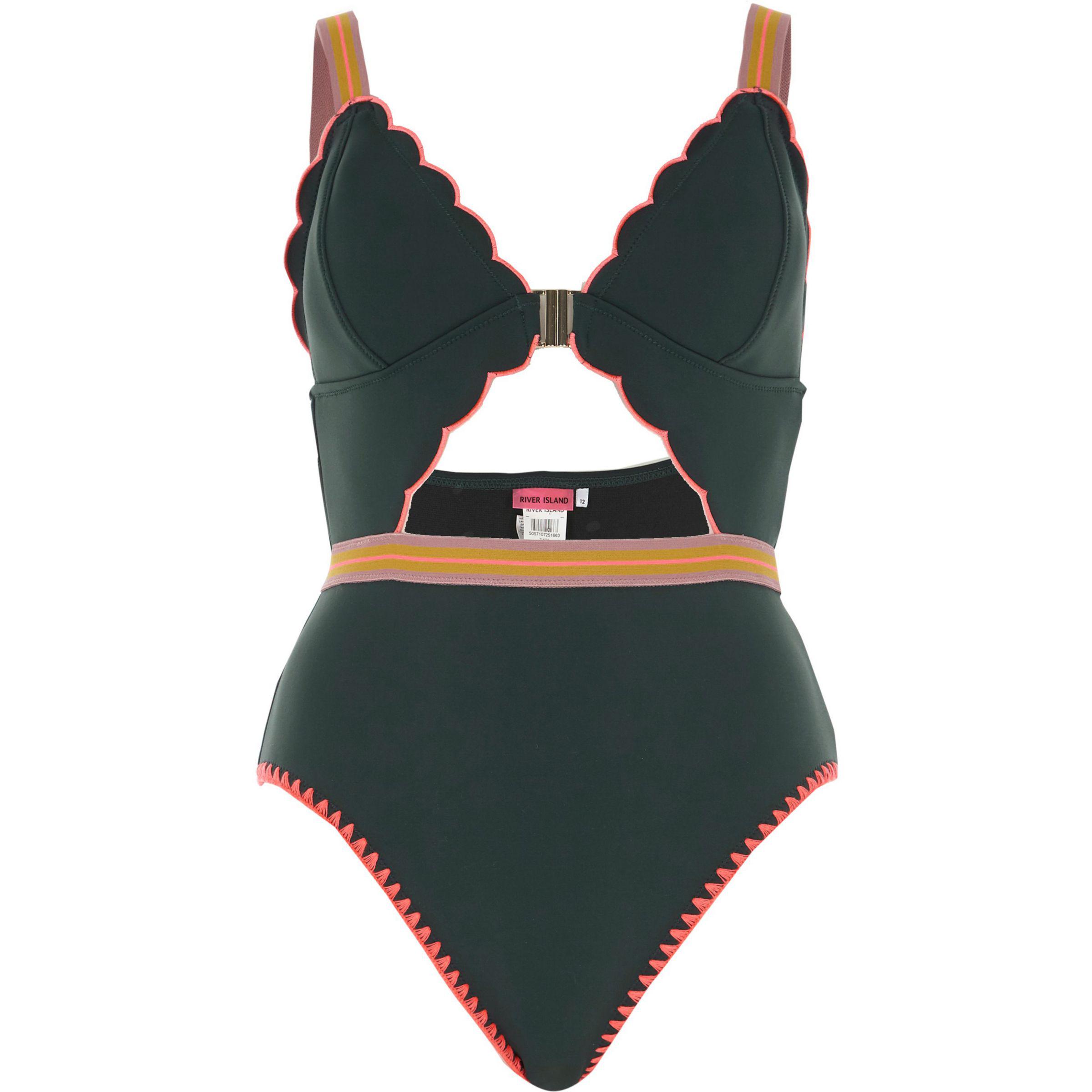 river island green swimsuit
