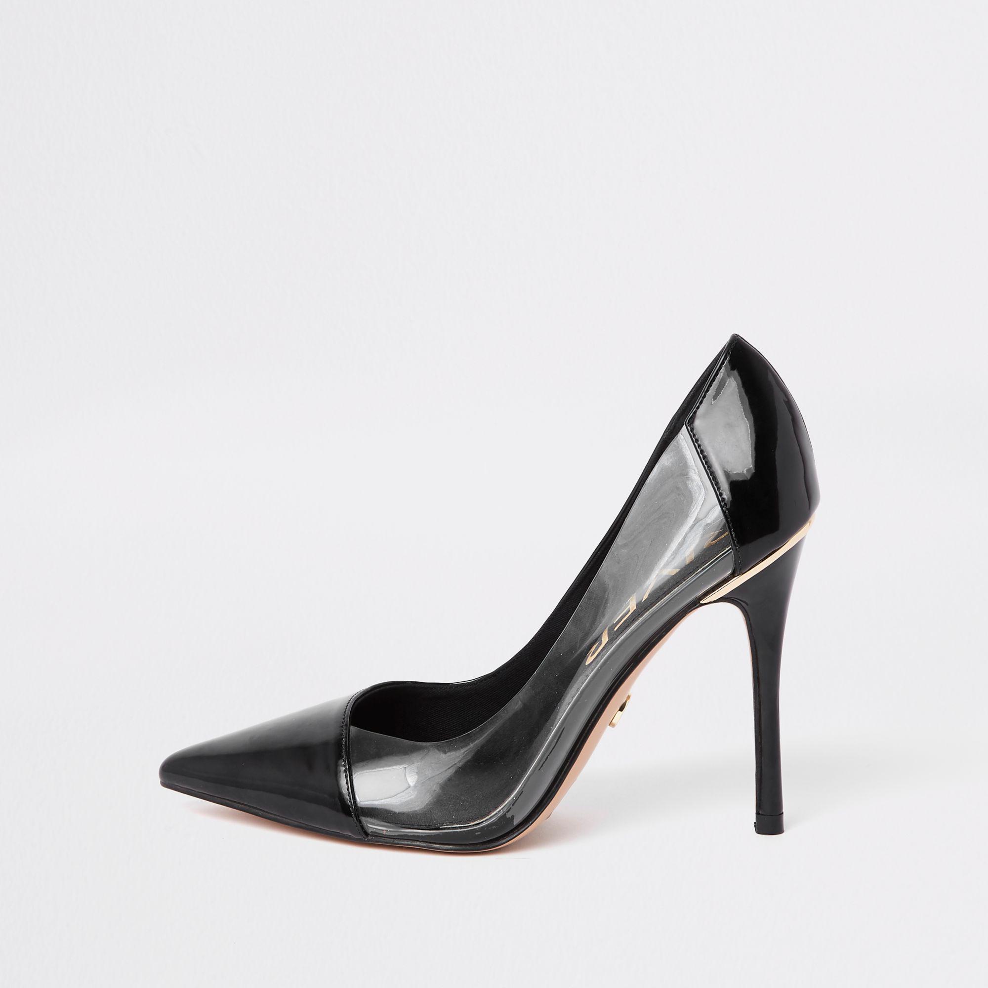 black perspex heels wide fit
