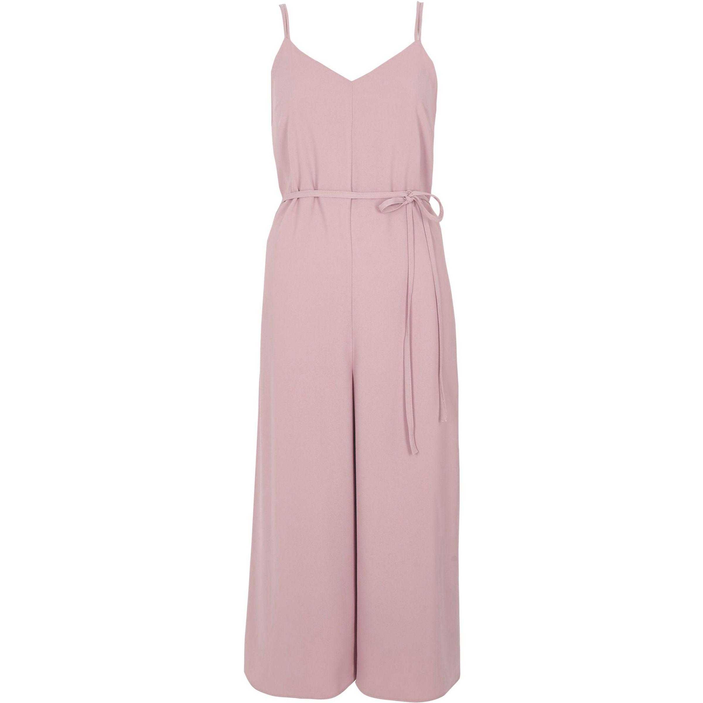 River Island Synthetic Light Pink Cami Strappy Back Culotte Jumpsuit Lyst