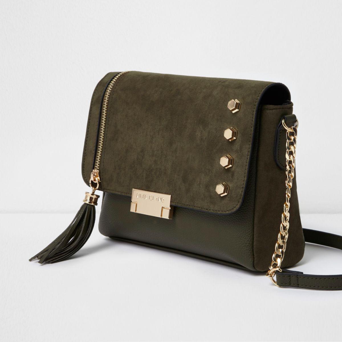 khaki cross body bag