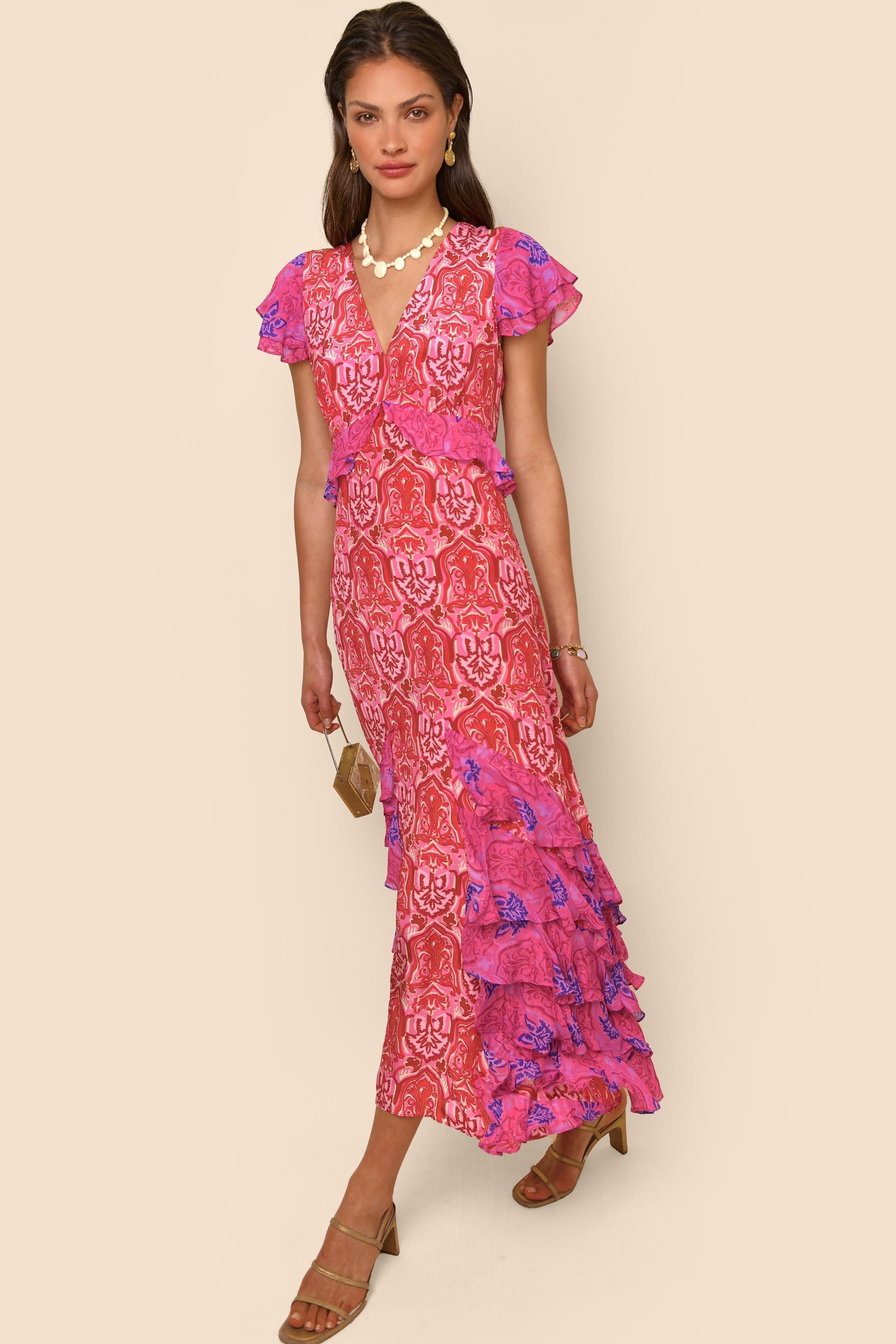 Rixo hotsell pink dress