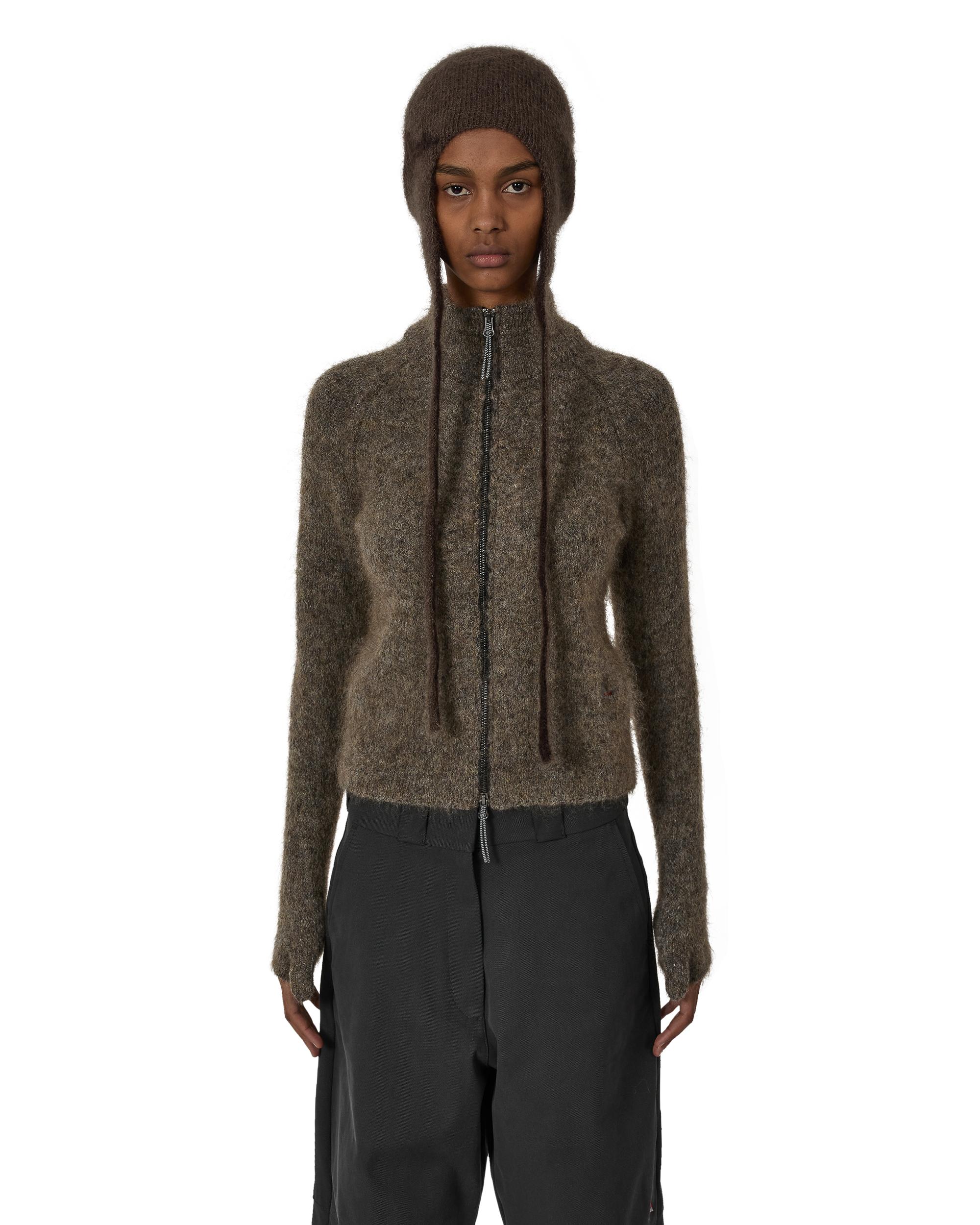 ROA Tasna Mohair Zip Up Sweater Knitwears in Brown | Lyst UK
