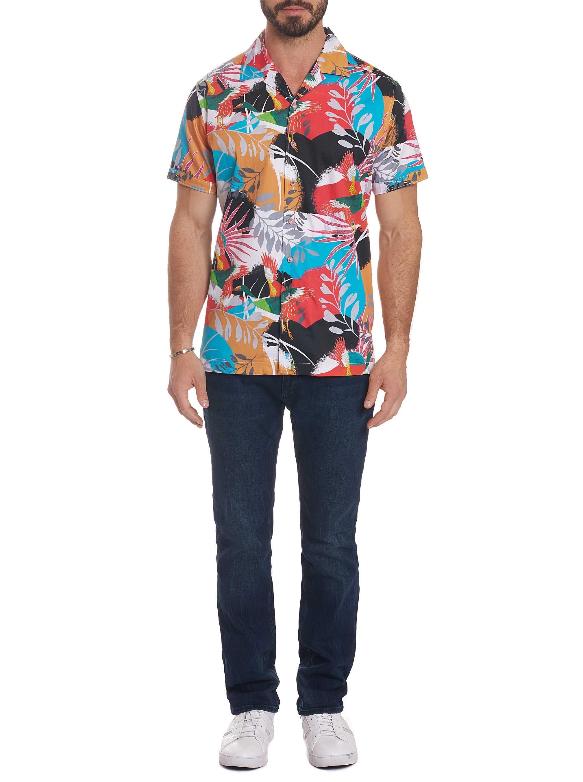 Robert Graham Mens Sakura Short Sleeve Classic Fit Shirt