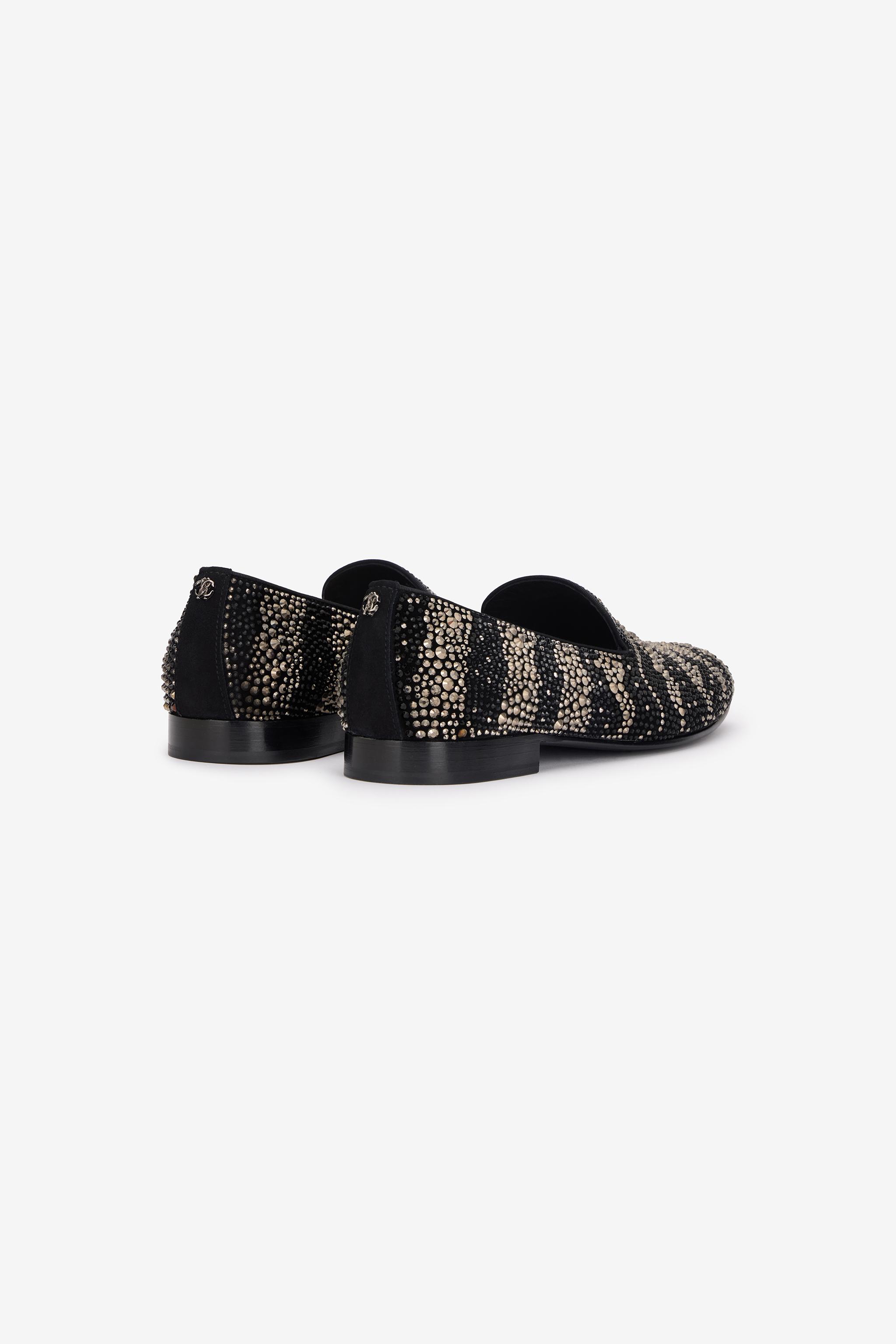 Roberto Cavalli Tan and Black Leopard-Print Tassel Loafers Roberto Cavalli Mens Goat Hair Loafers with RC Logo in Brown  main image 4