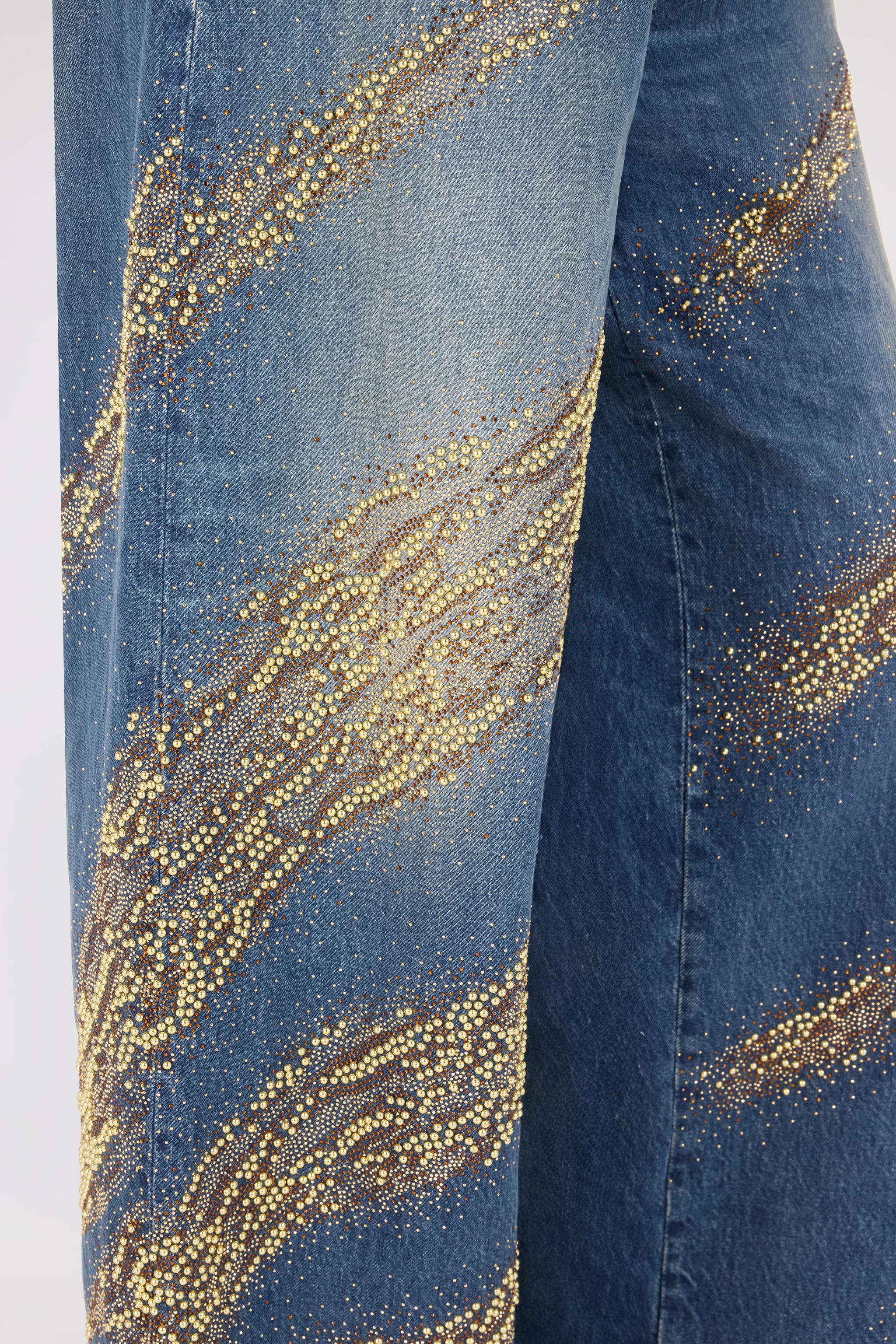 Roberto Cavalli Jeans With Rhinestoned Zebra Pattern in Blue | Lyst