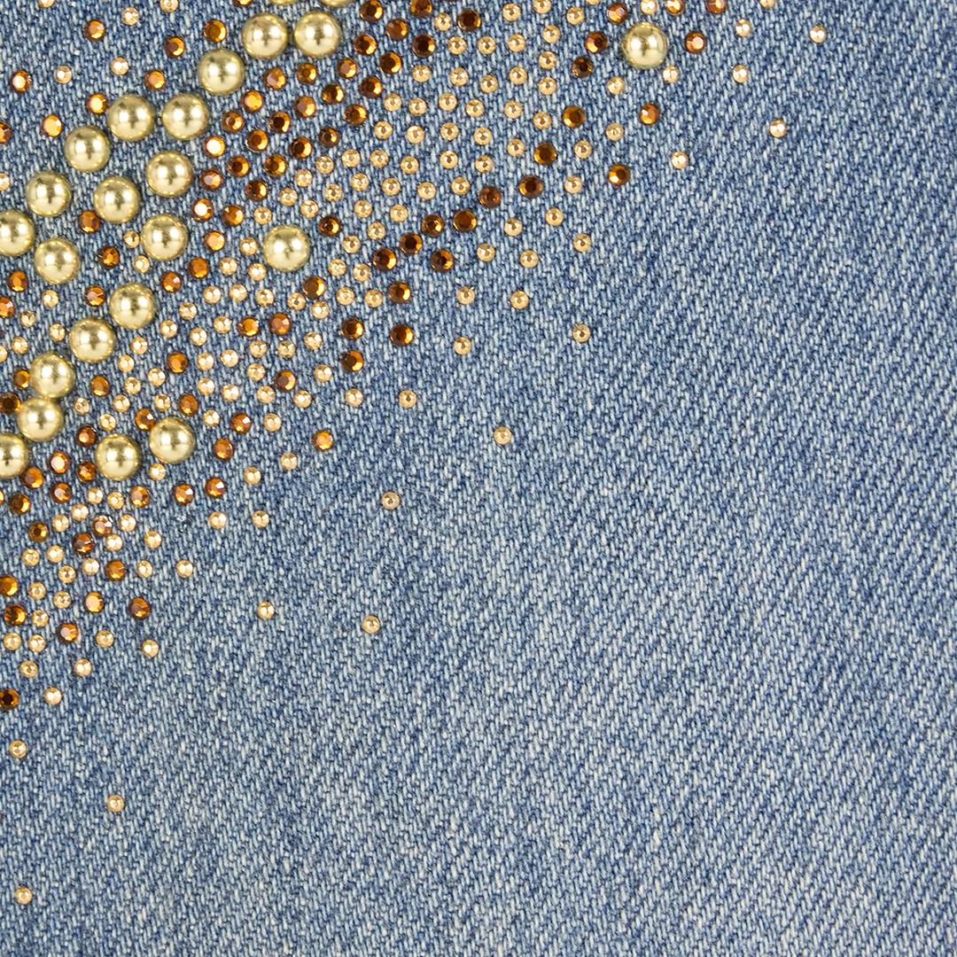 Roberto Cavalli Jeans With Rhinestoned Zebra Pattern in Blue | Lyst