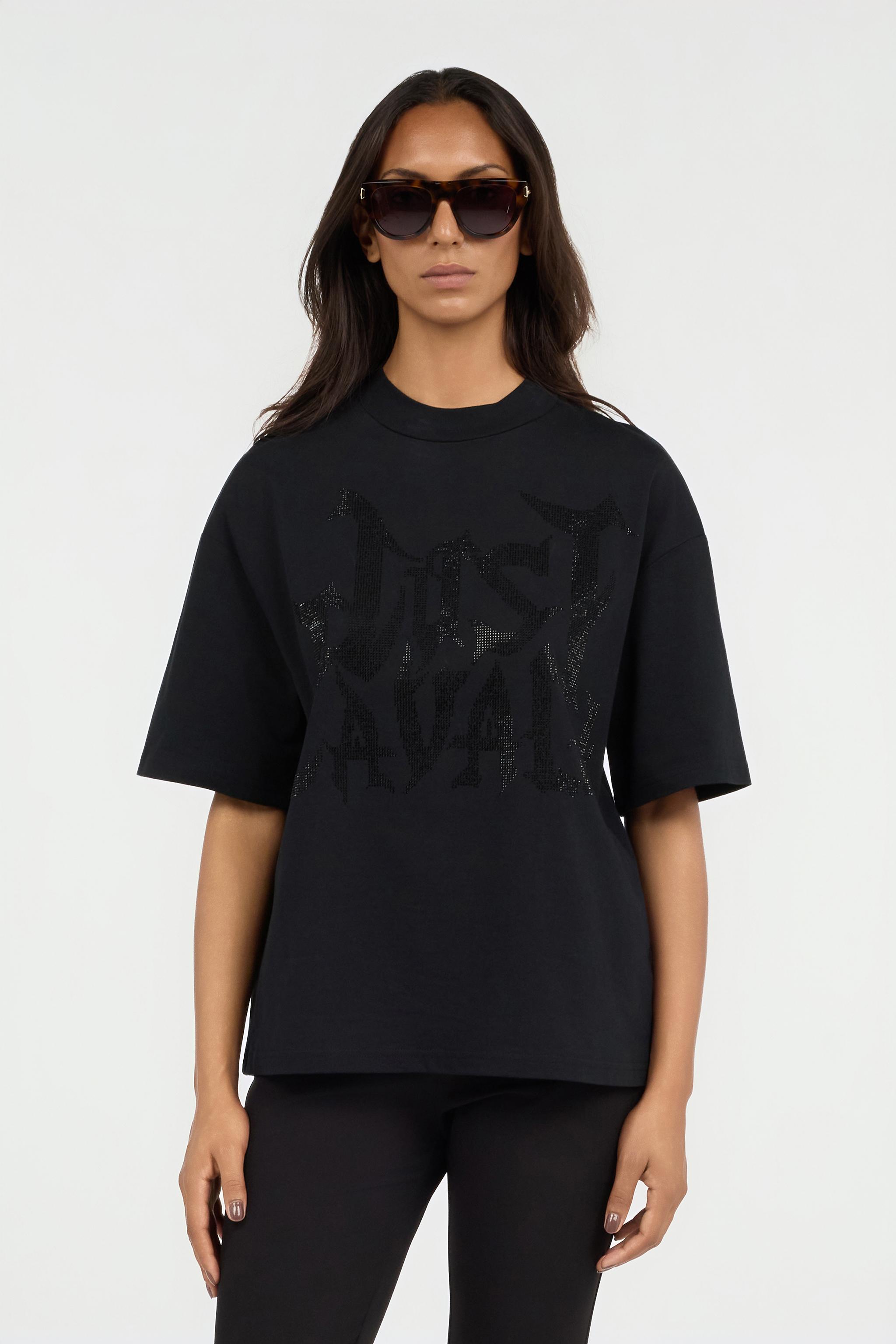 Tシャツ・カットソー JUST CAVALLI Woman T-Shirt Black 78PAHE15CJ110 G89 JUST CAVALLI: T-shirt woman - Black | Just Cavalli t-shirt