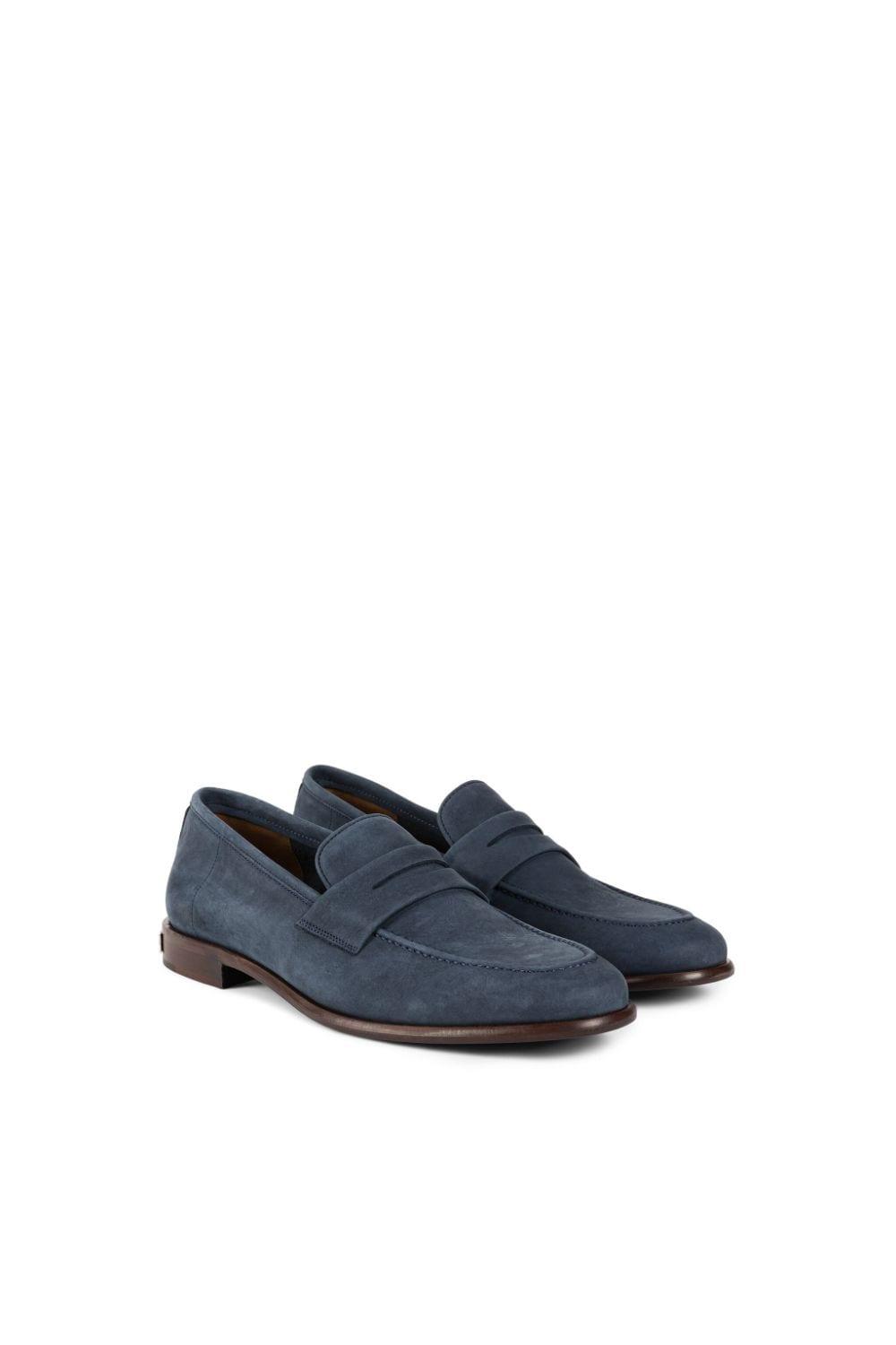 Roberto Cavalli Suede Penny Loafers in Blue for Men | Lyst