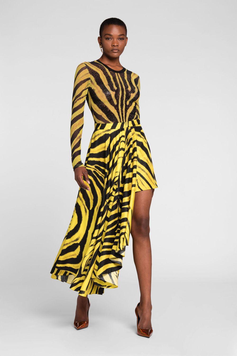 Yellow zebra print store dress