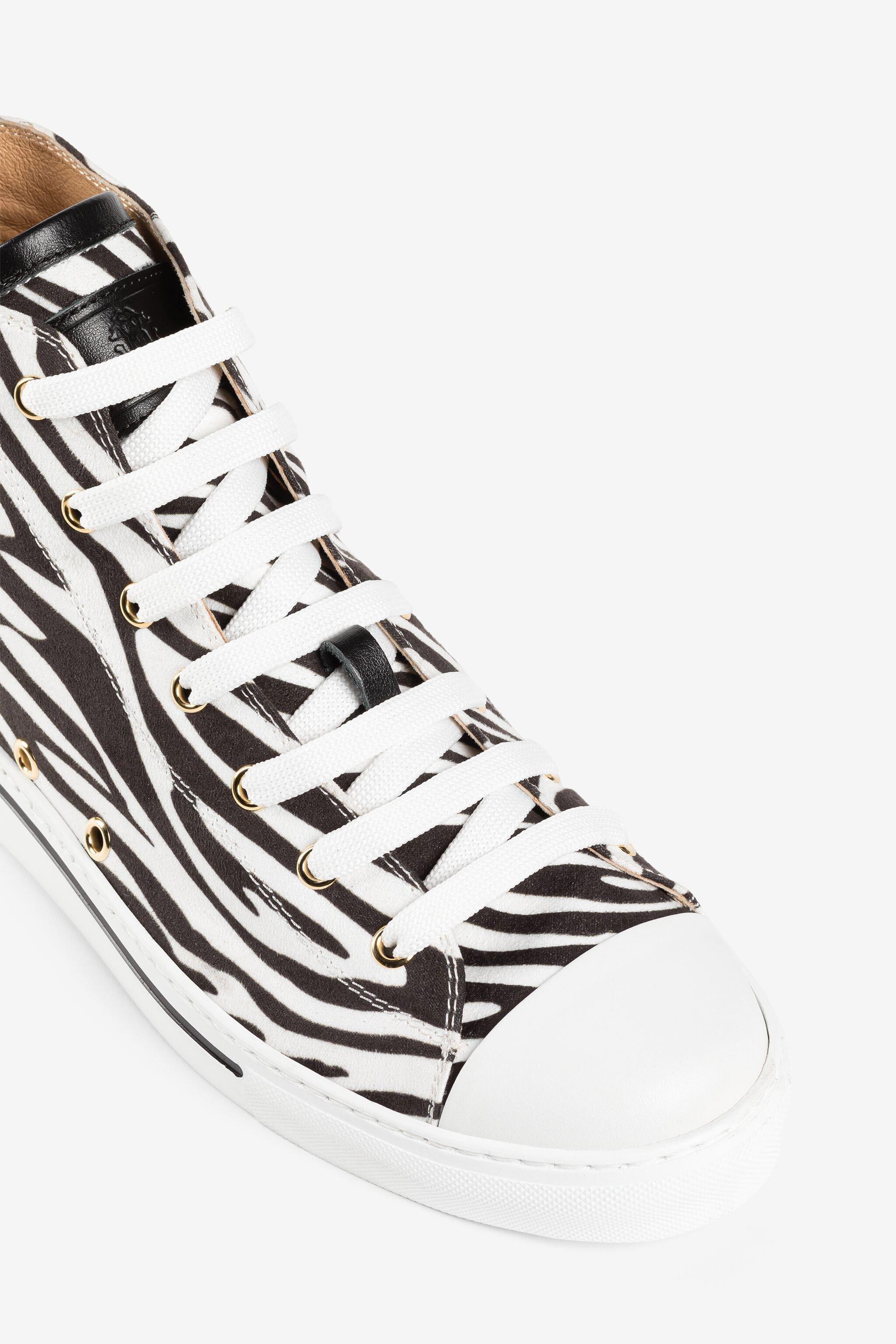 Roberto Cavalli Zebra-Print Hi-Top Sneakers in White | Lyst display picture 2