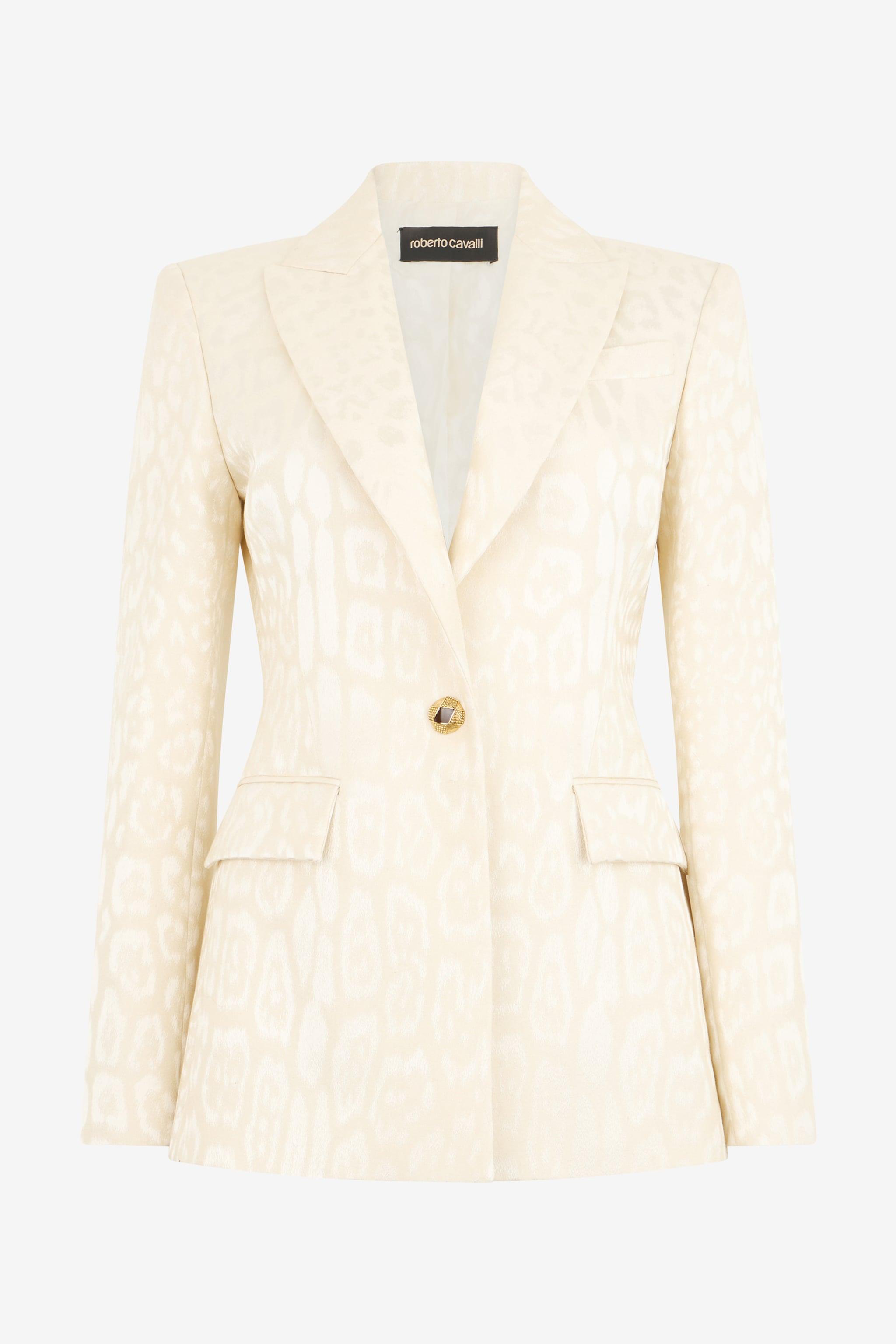 レディース roberto cavalli ホワイト テーラードジャケット 42