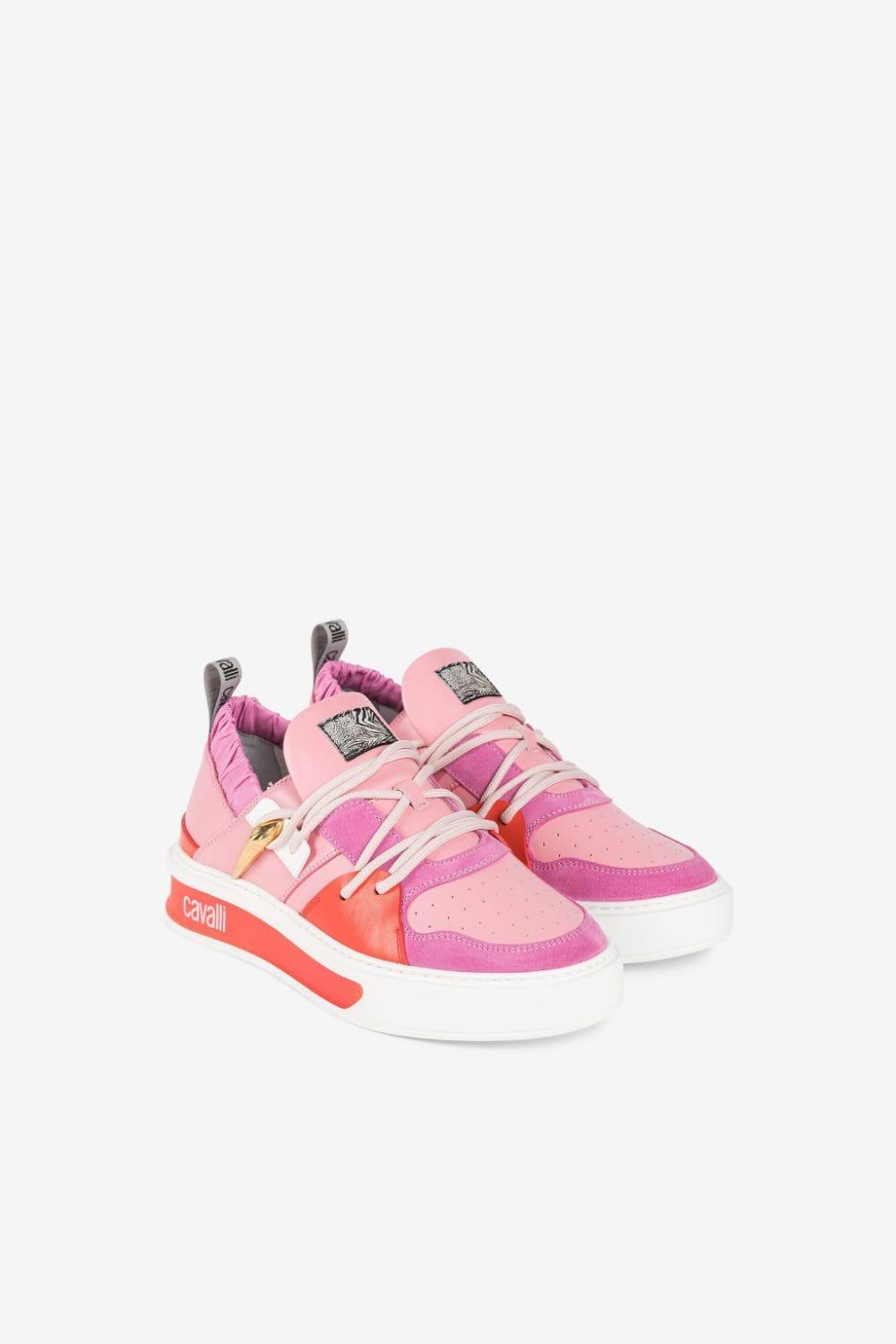 Roberto Cavalli Tiger Tooth Sneakers in Pink | Lyst