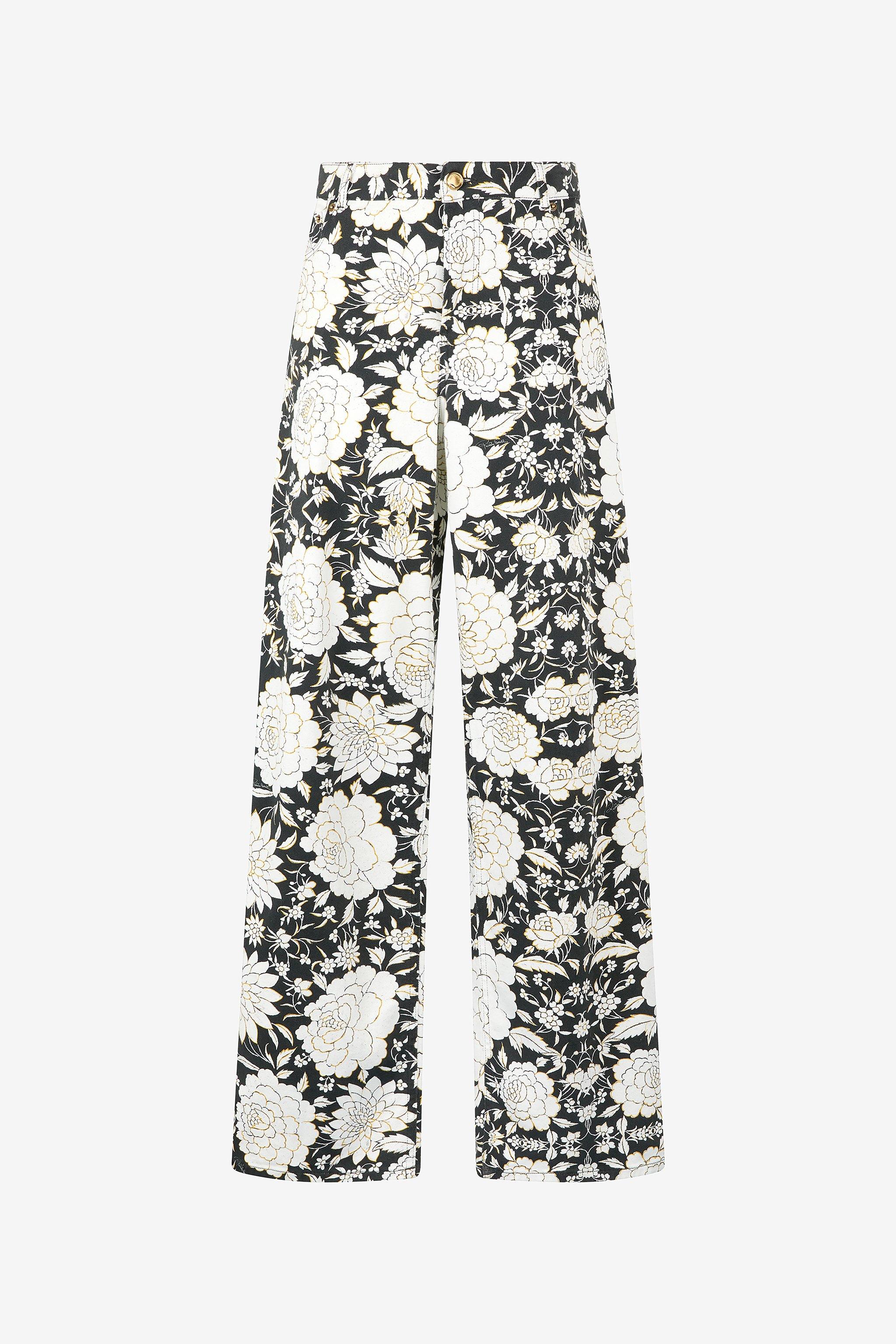 パンツ ROBERTO CAVALLI WHITE AND BLACK COTTON PANTS 13576247BW_12_f.jpg