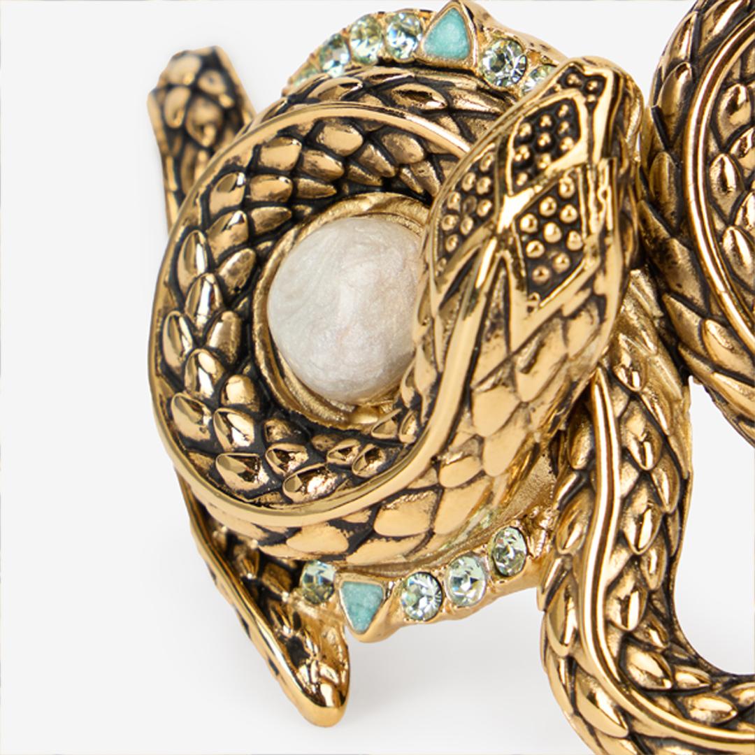 Roberto Cavalli Inlaid Brass Serpent Bracelet in Metallic | Lyst display picture 3