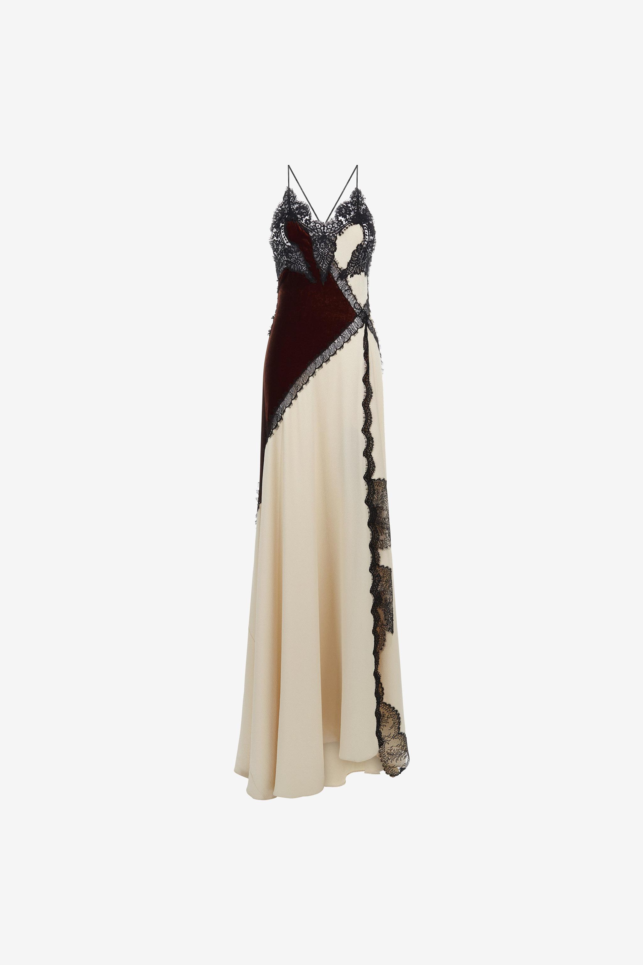 Roberto Cavalli Slip Dress With Lace in White | Lyst