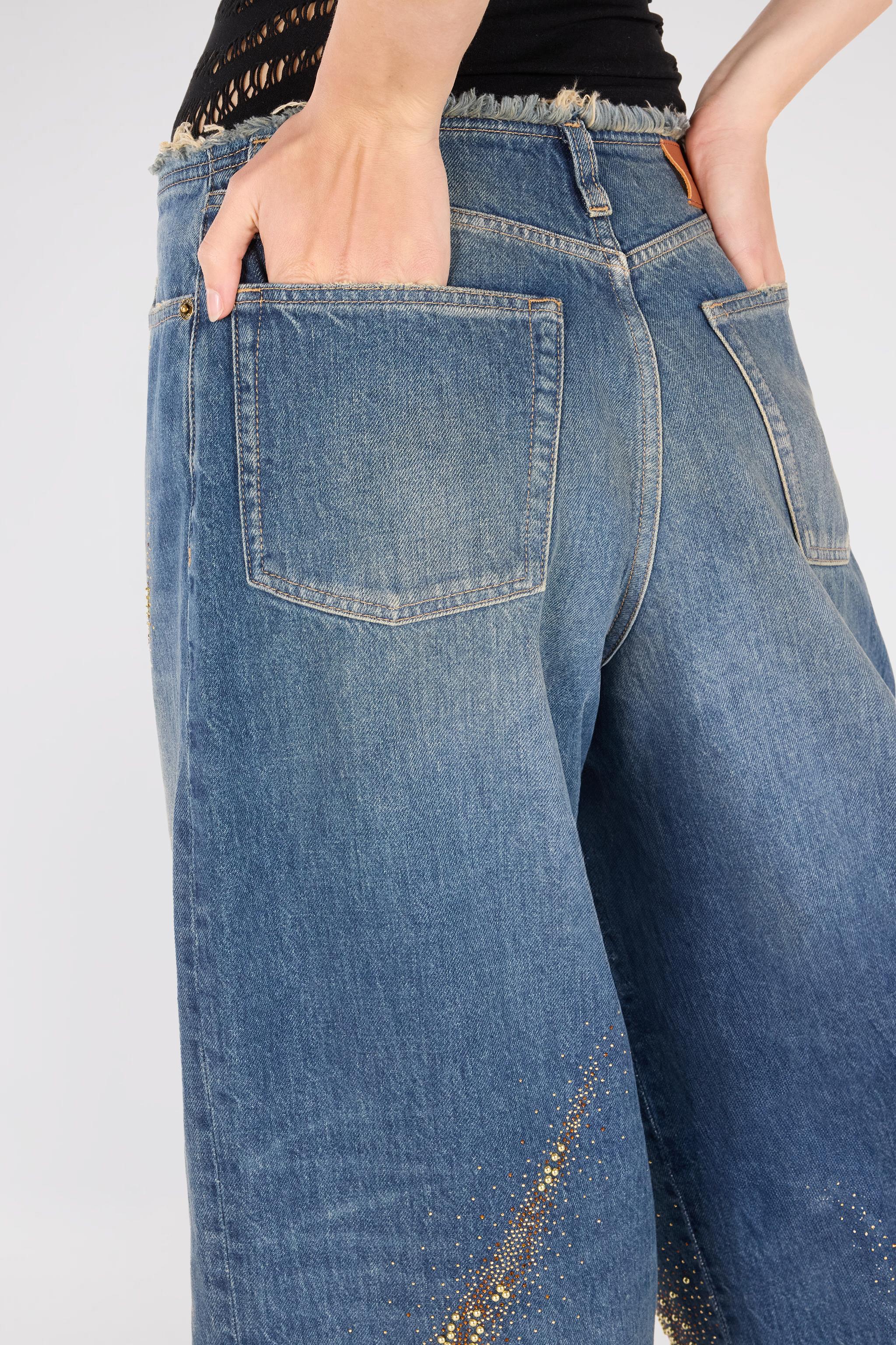 Roberto Cavalli Jeans With Rhinestoned Zebra Pattern in Blue | Lyst