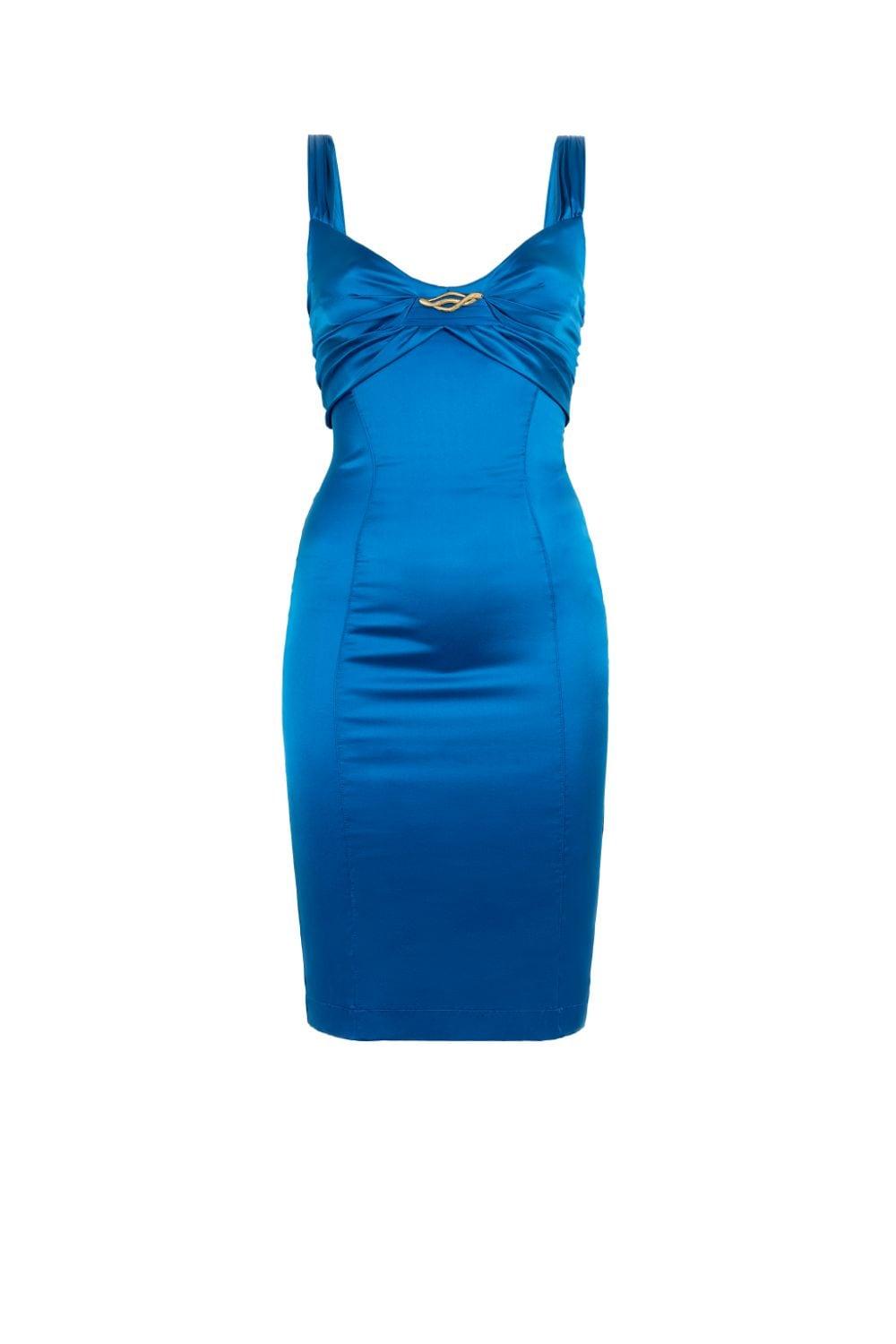Roberto Cavalli Snake-embellished Bodycon Dress in Blue | Lyst